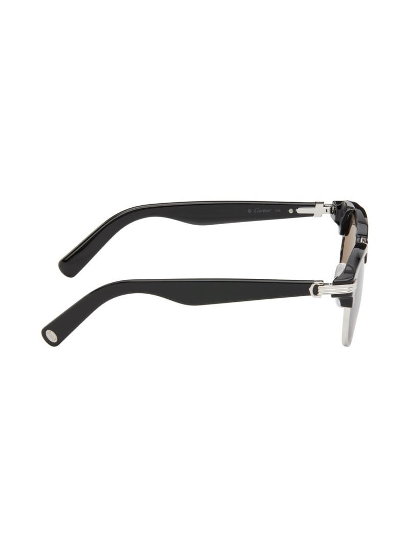 Cartier Black & Silver 'Première de Cartier' Sunglasses outlook