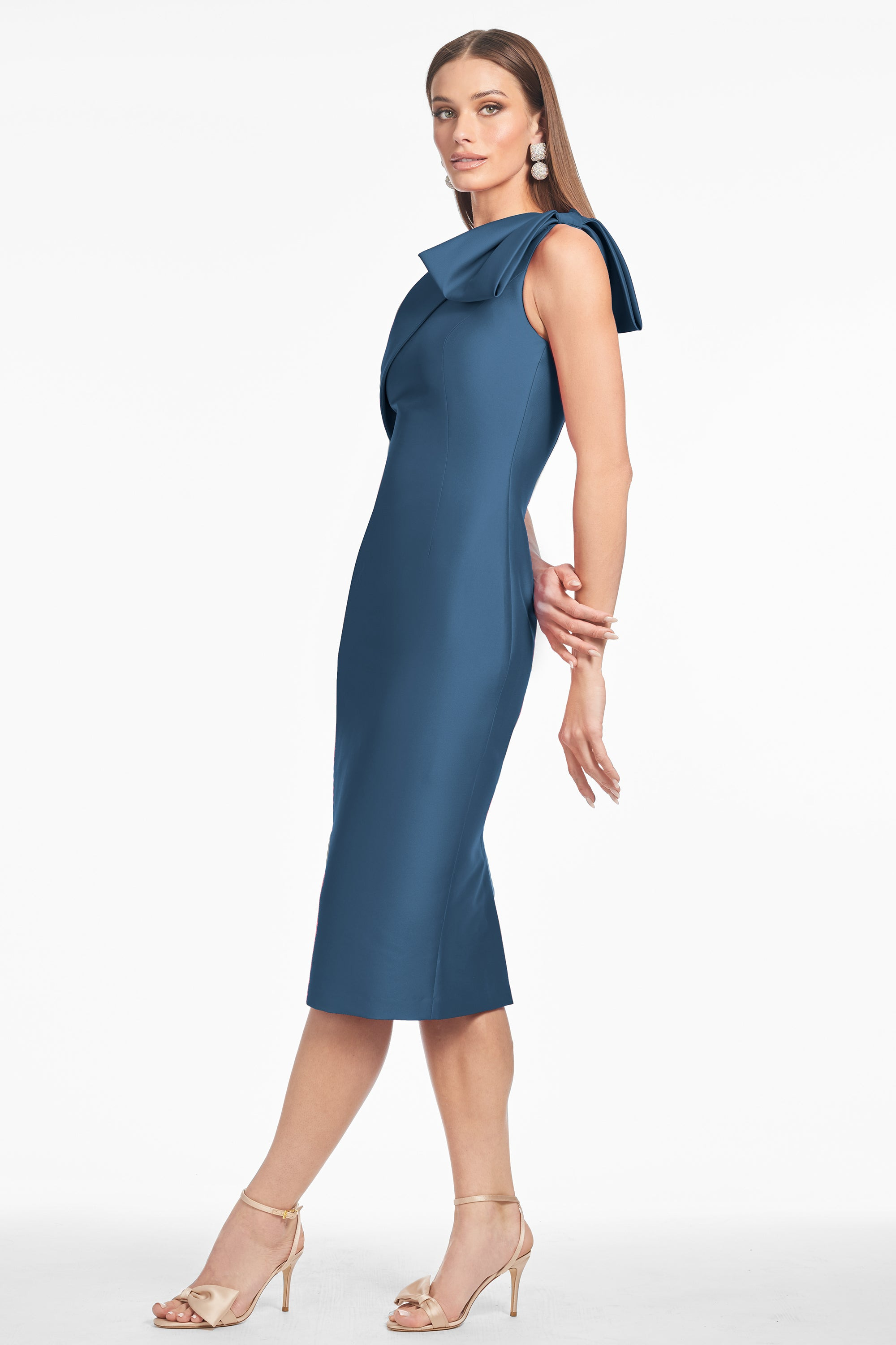 SHARLA DRESS - STEEL BLUE - 3