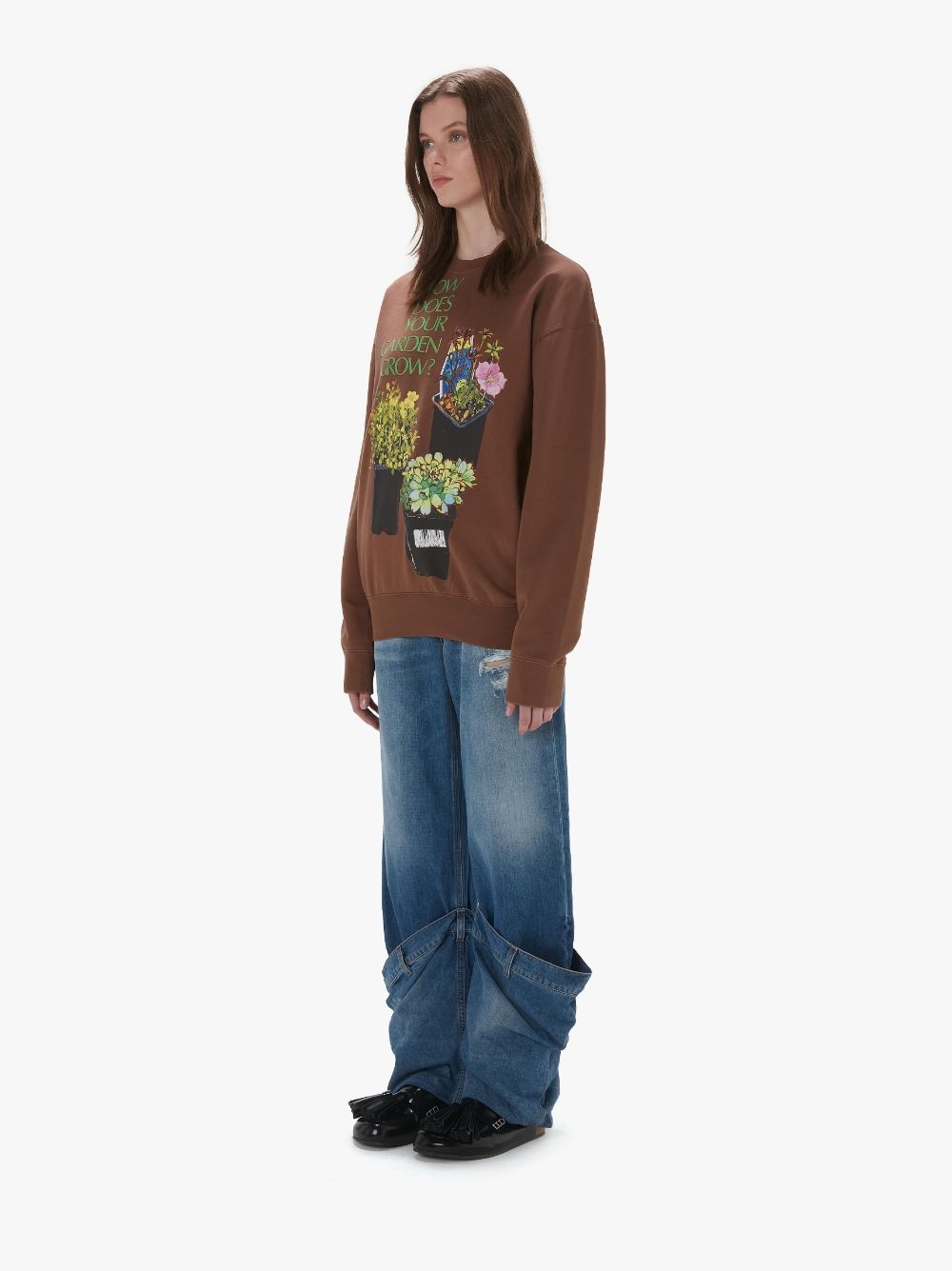 SWEATSHIRT WITH FLOWER POT PRINT - 4