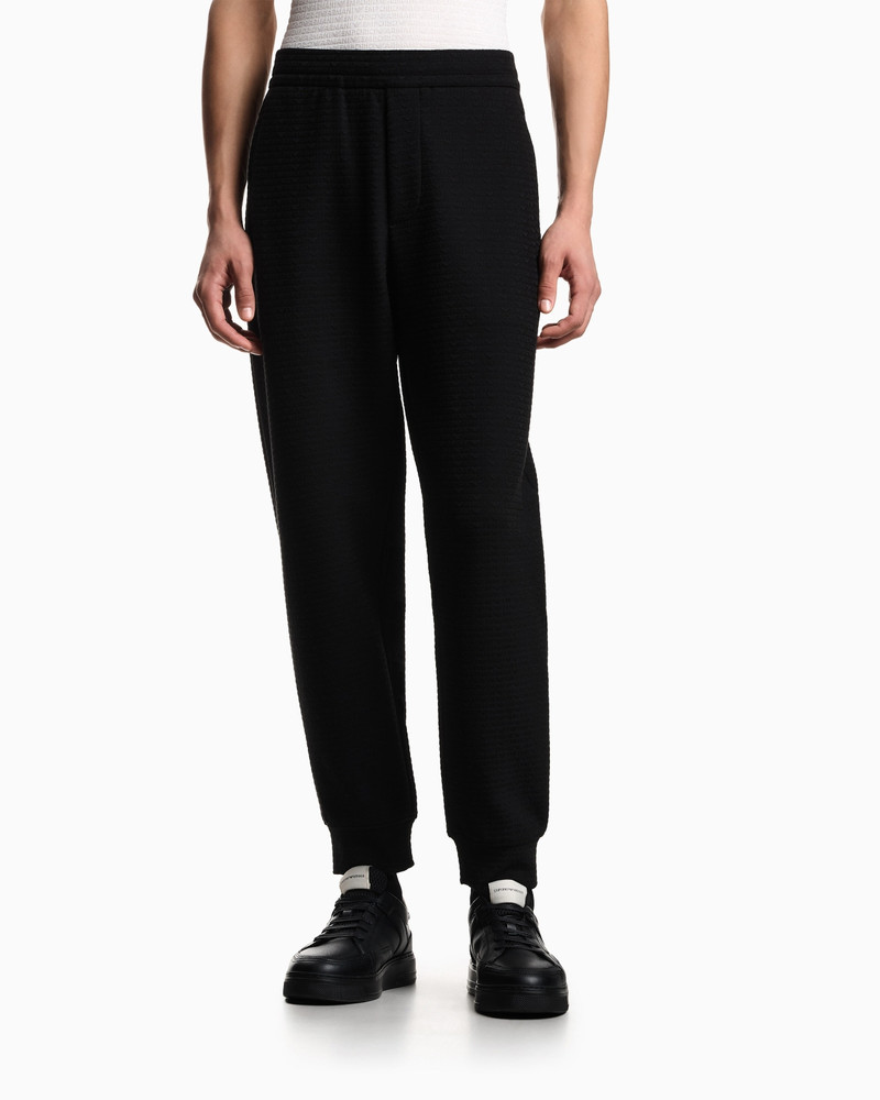 EMPORIO ARMANI LYOCELL-BLEND INTERLOCK-JERSEY JOGGERS WITH JACQUARD LETTERING outlook