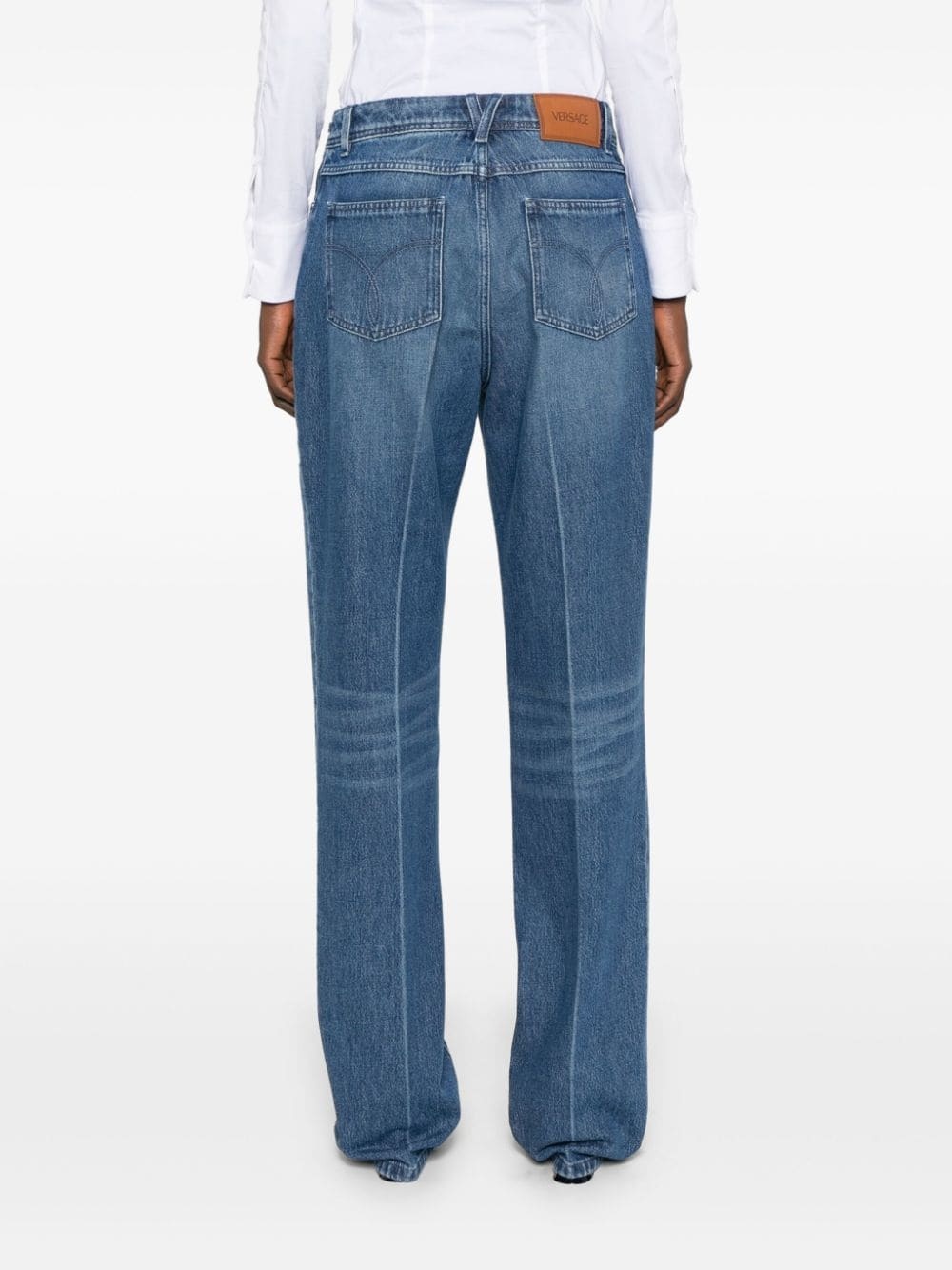 logo-plaque straight-leg jeans - 4