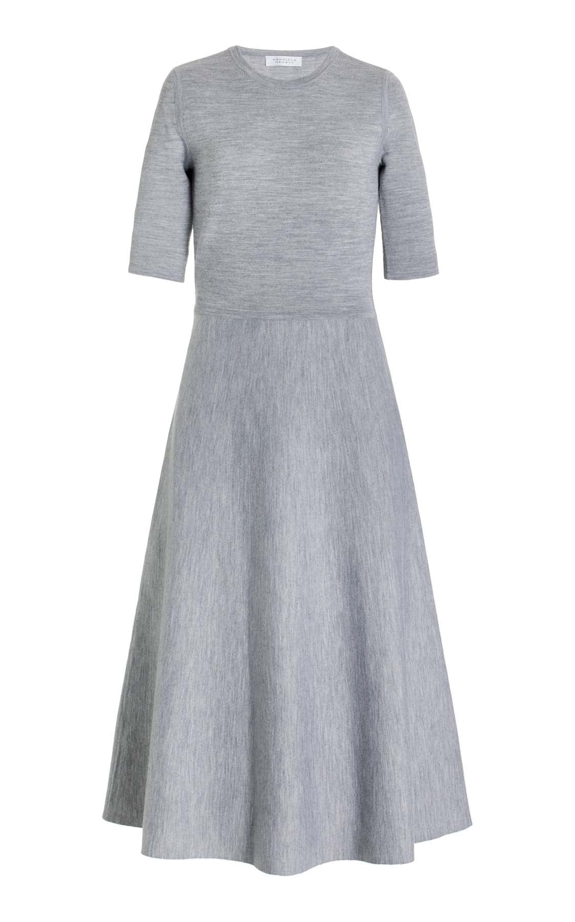Seymore Knit Dress in Grey Cashmere Wool with Silk - 1