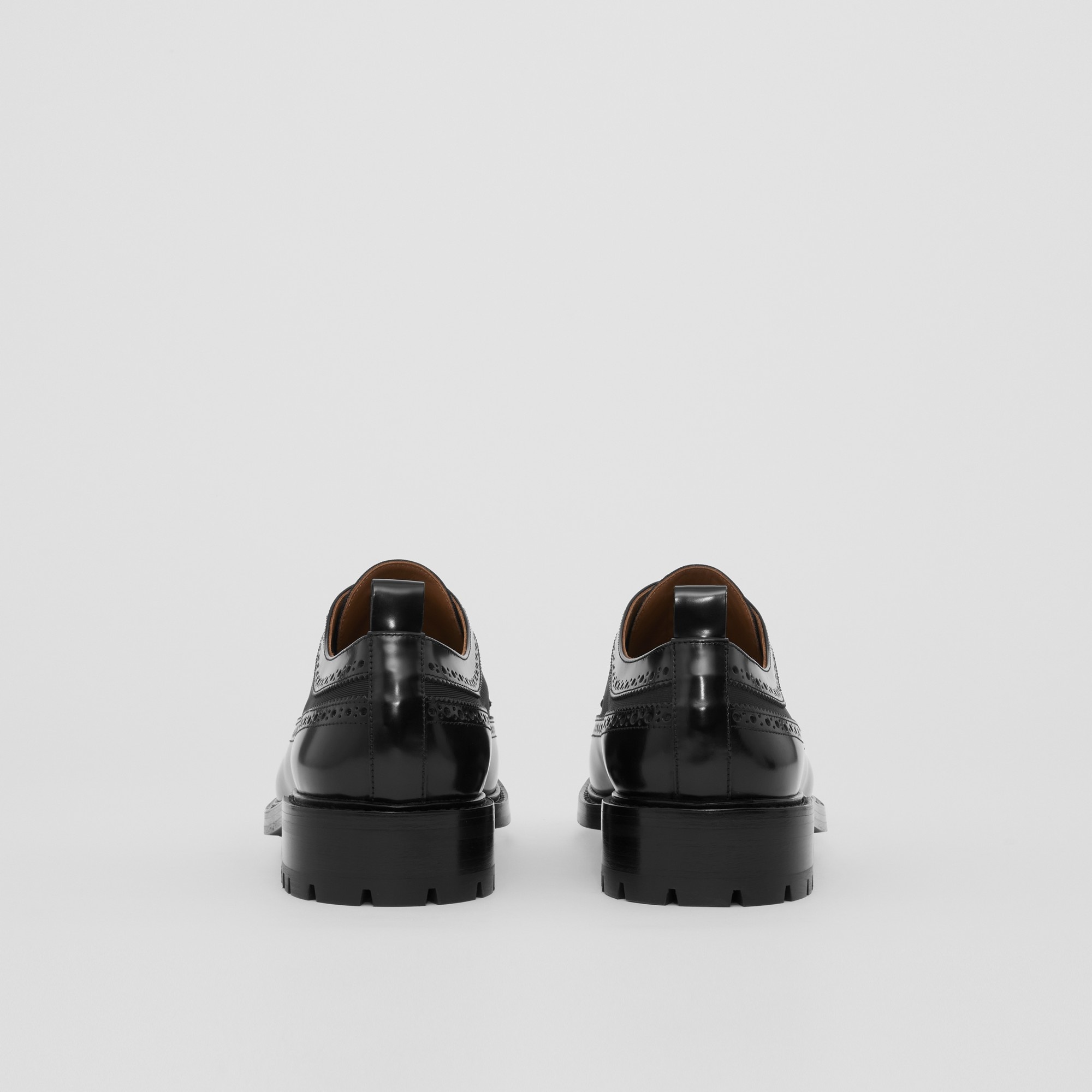 Grosgrain Panel Leather Derby Shoes - 5