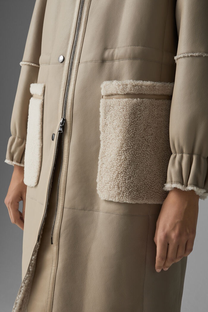 Claire Lambskin coat in Beige - 7