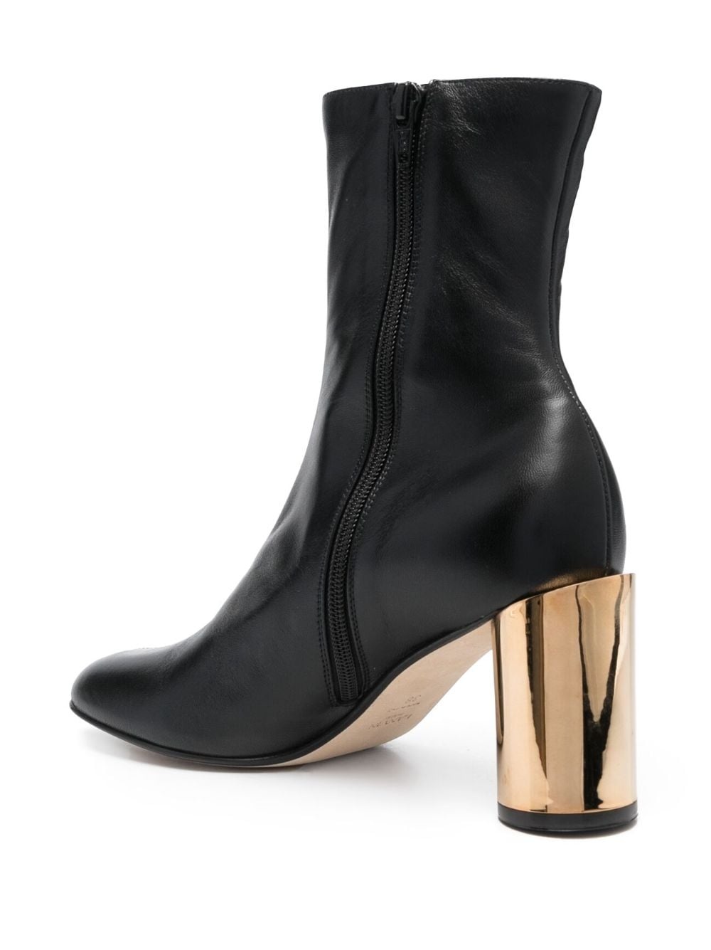 75mm round-toe leather boots - 3