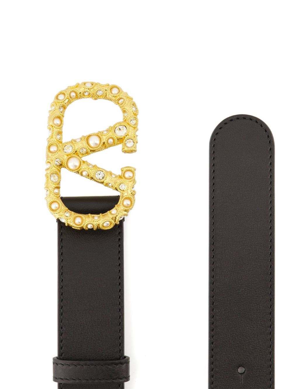 VLogo Signature leather belt - 4