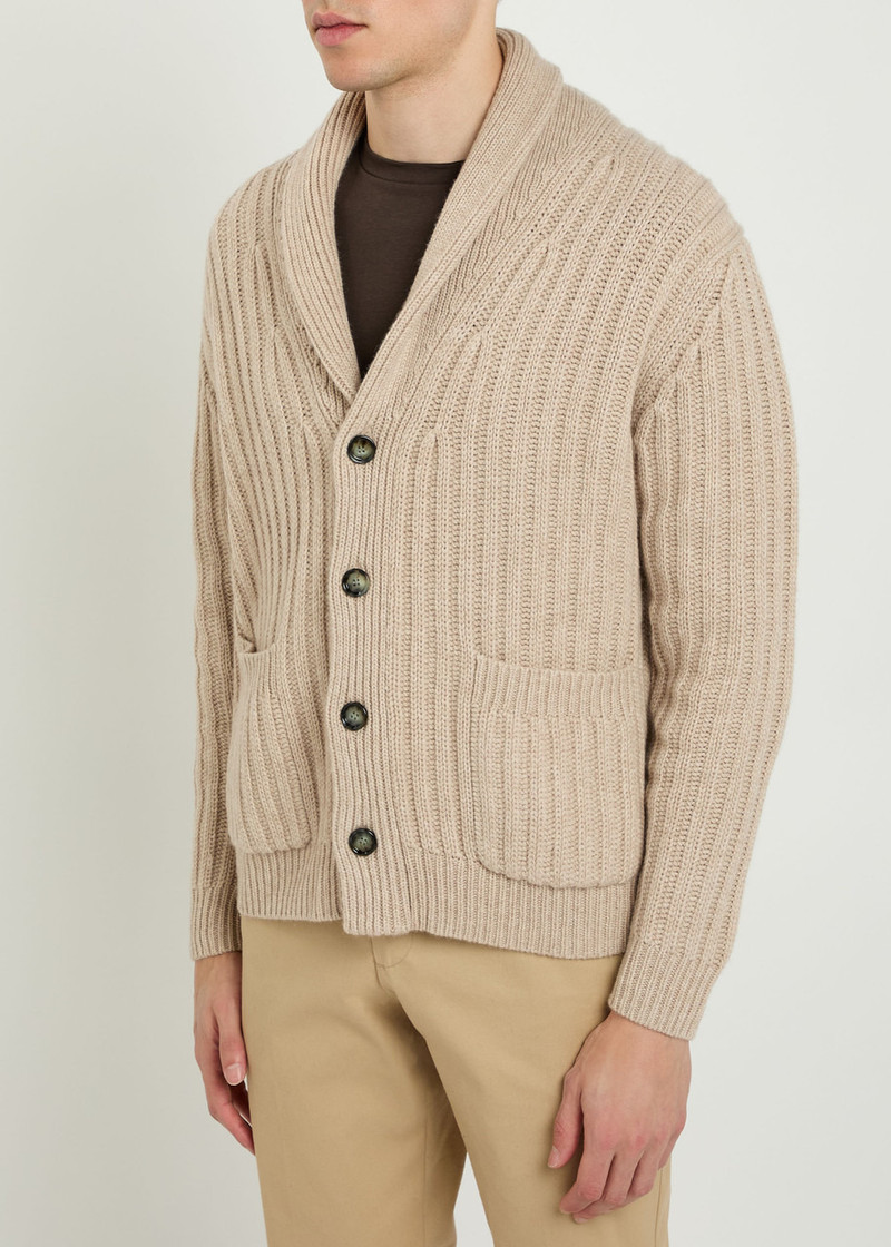 Allude Allude Ribbed Wool and Cashmere-blend Cardigan outlook