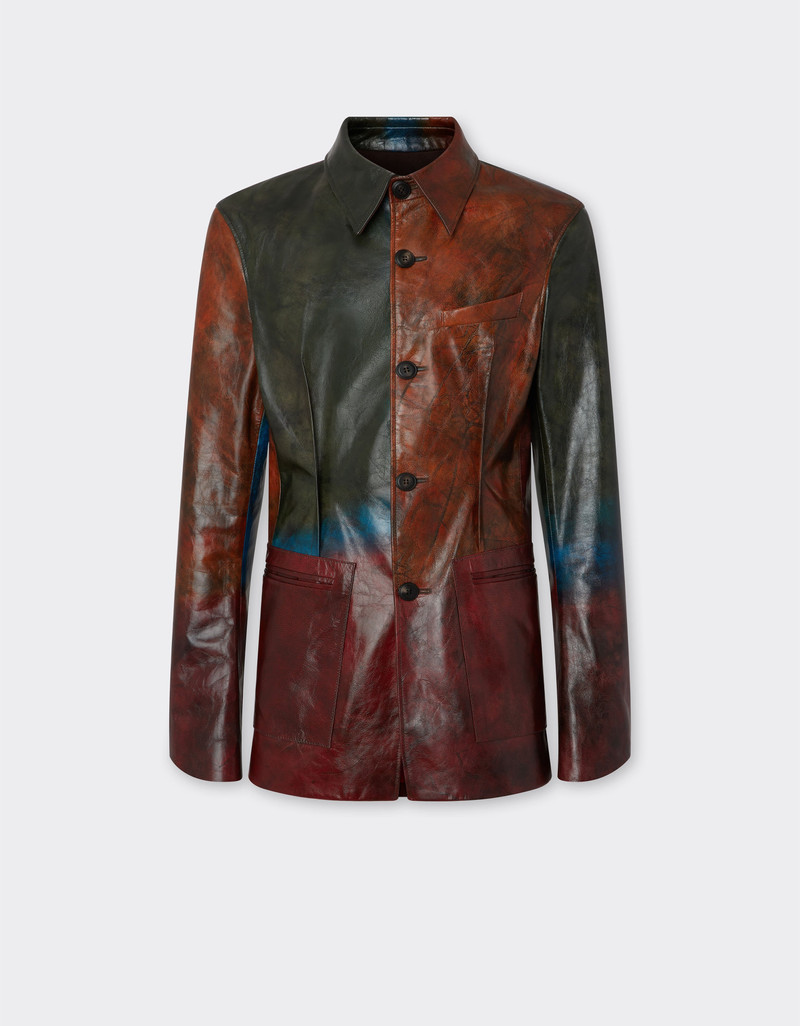 Misted leather blazer 1