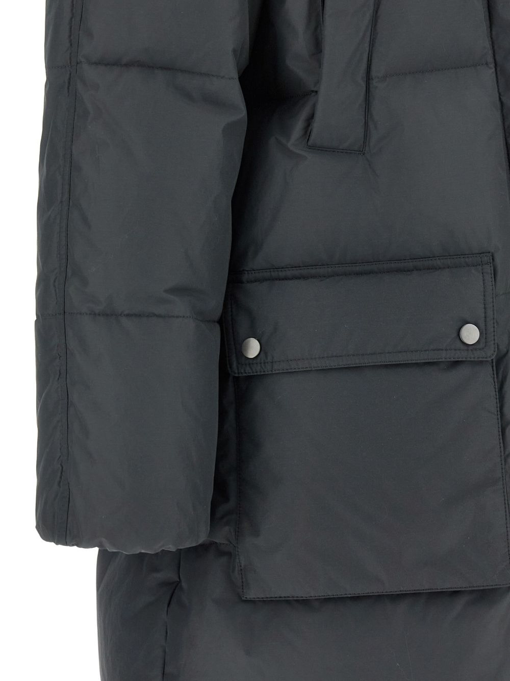 quilted-design hooded down coat - 5