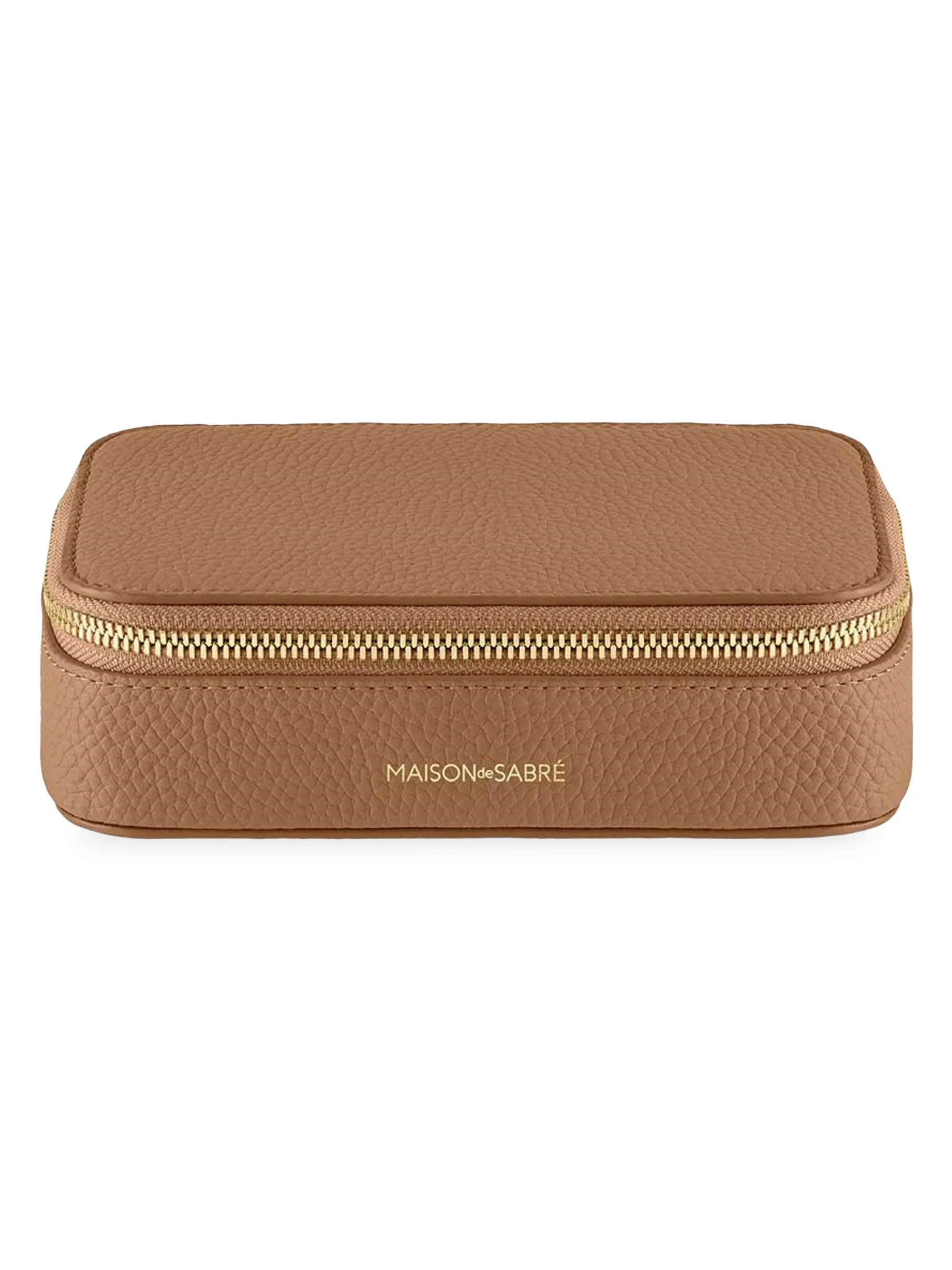 Women's Leather Jewelry Case - Sandstone Brown - 1