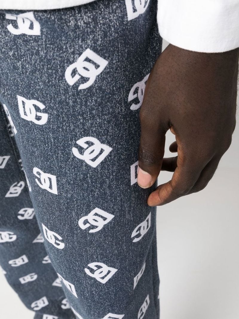 monogram-print straight-leg jeans - 5