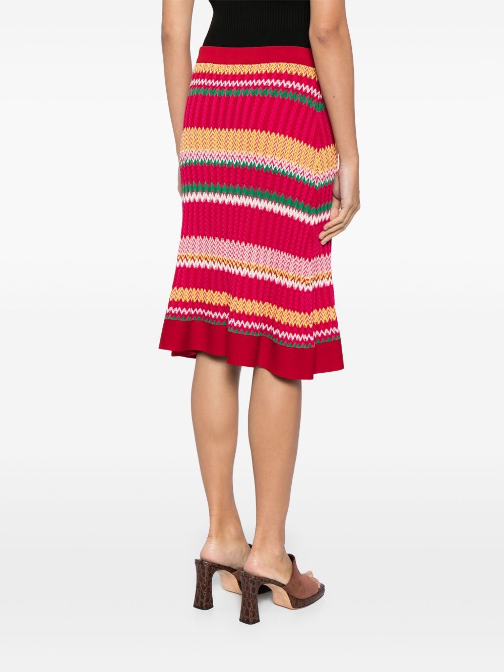 striped pattern midi-skirt - 3