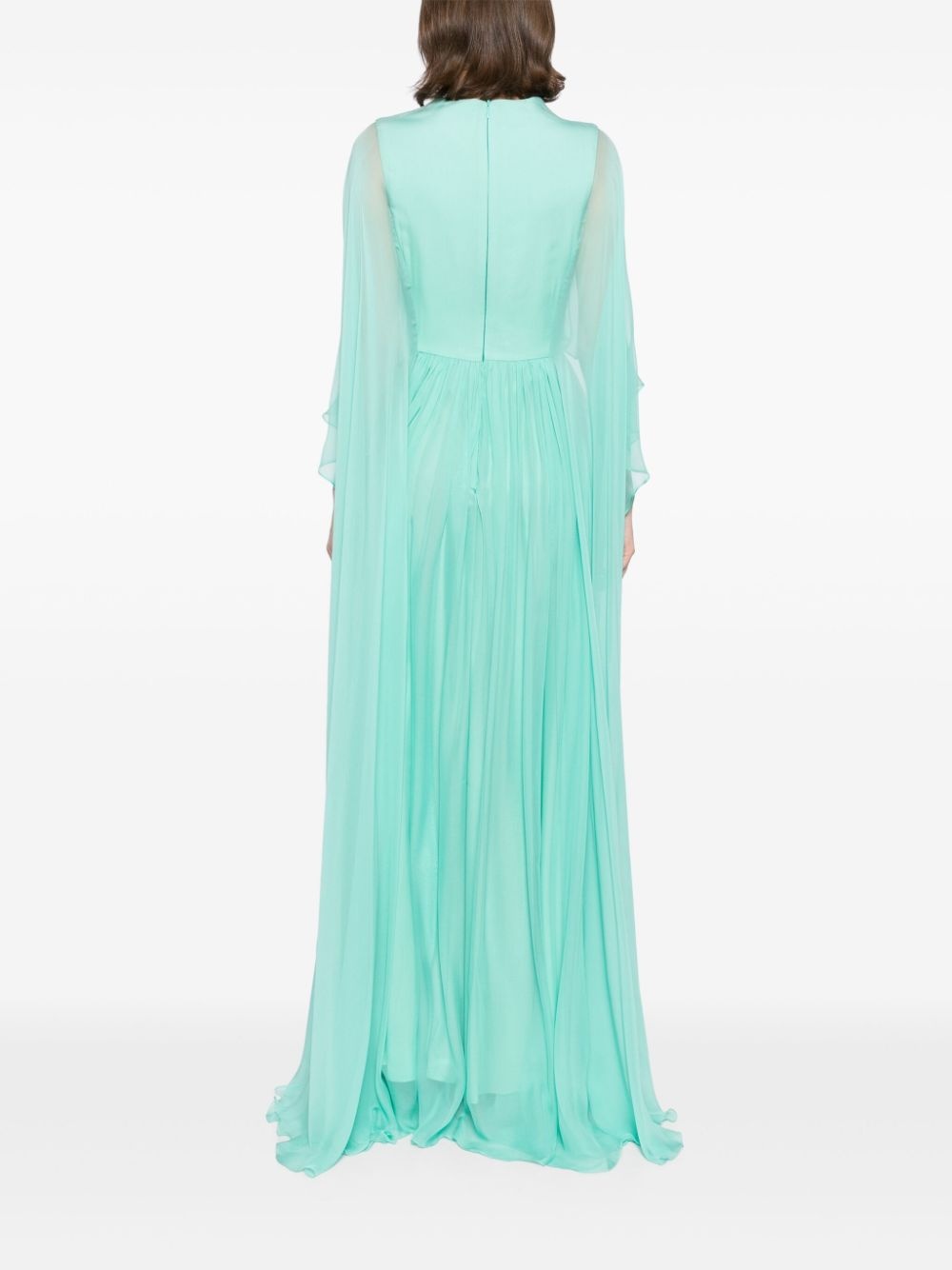 flared chiffon gown - 4