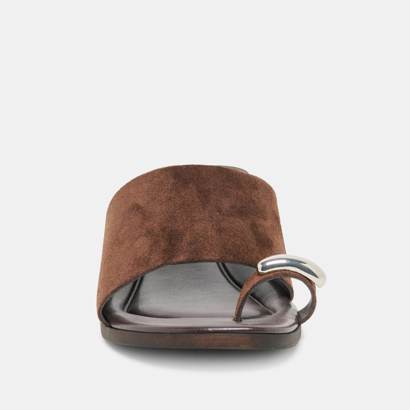 MOXY SANDALS DK BROWN SUEDE 7