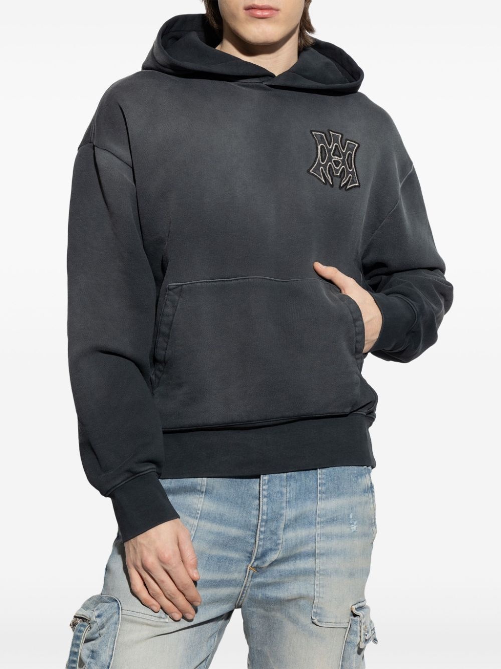 logo-embroidered hoodie - 3
