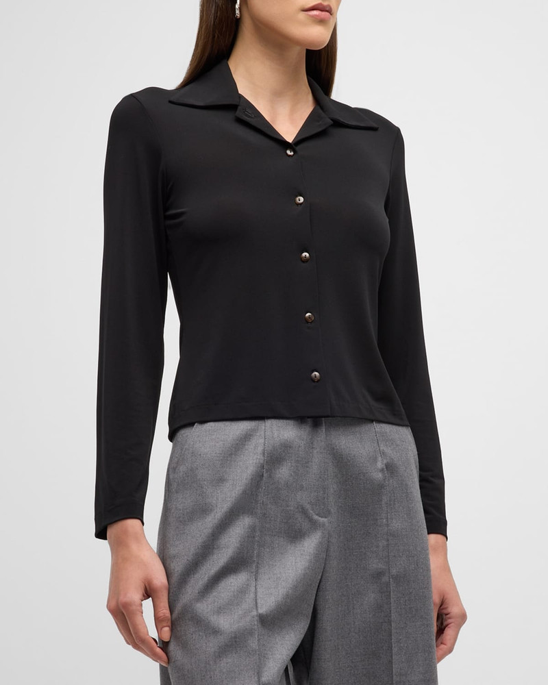Vince Long-Sleeve Viscose Button-Front Shirt outlook