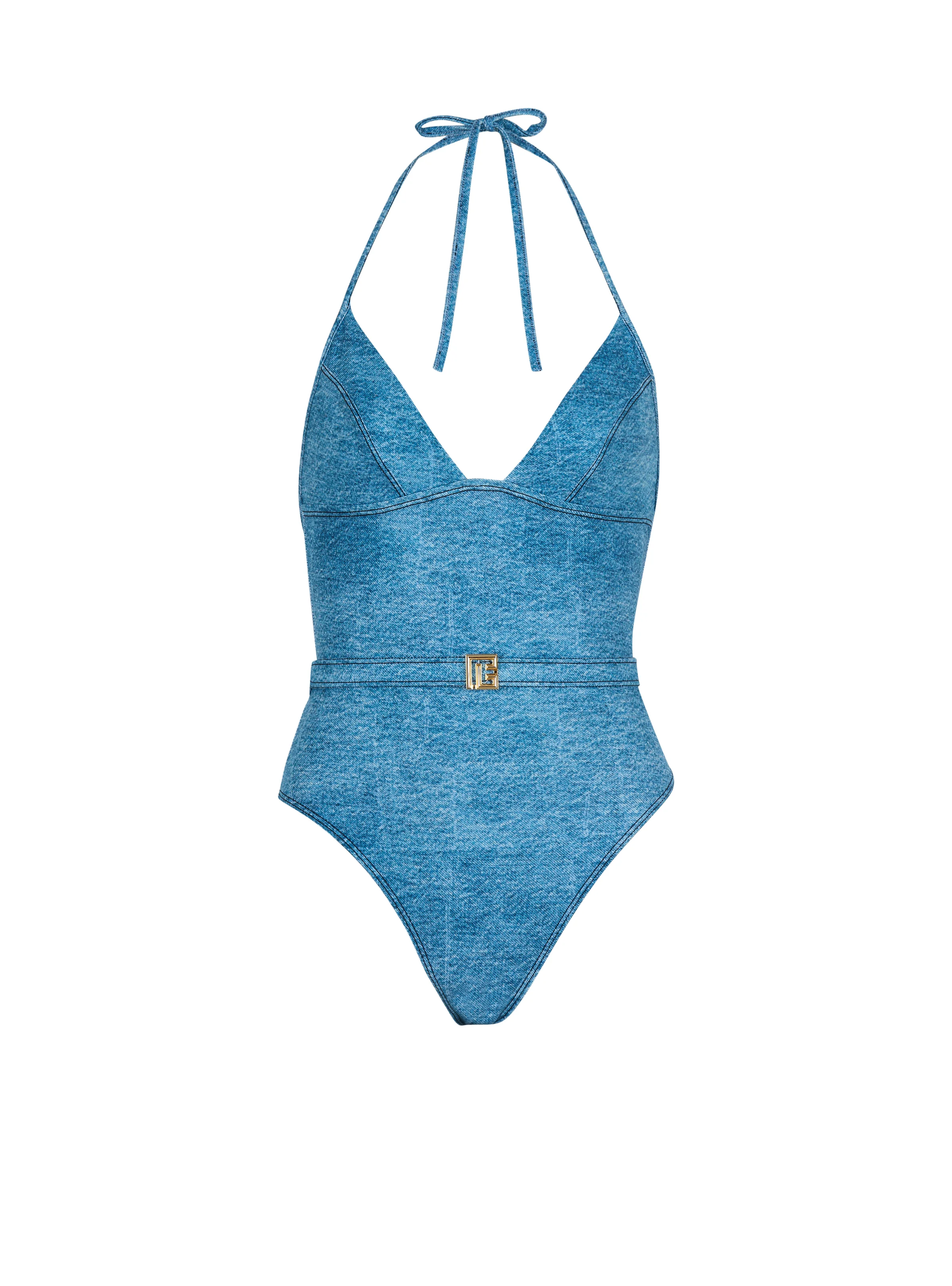 Denim one-piece swimsuit - 1