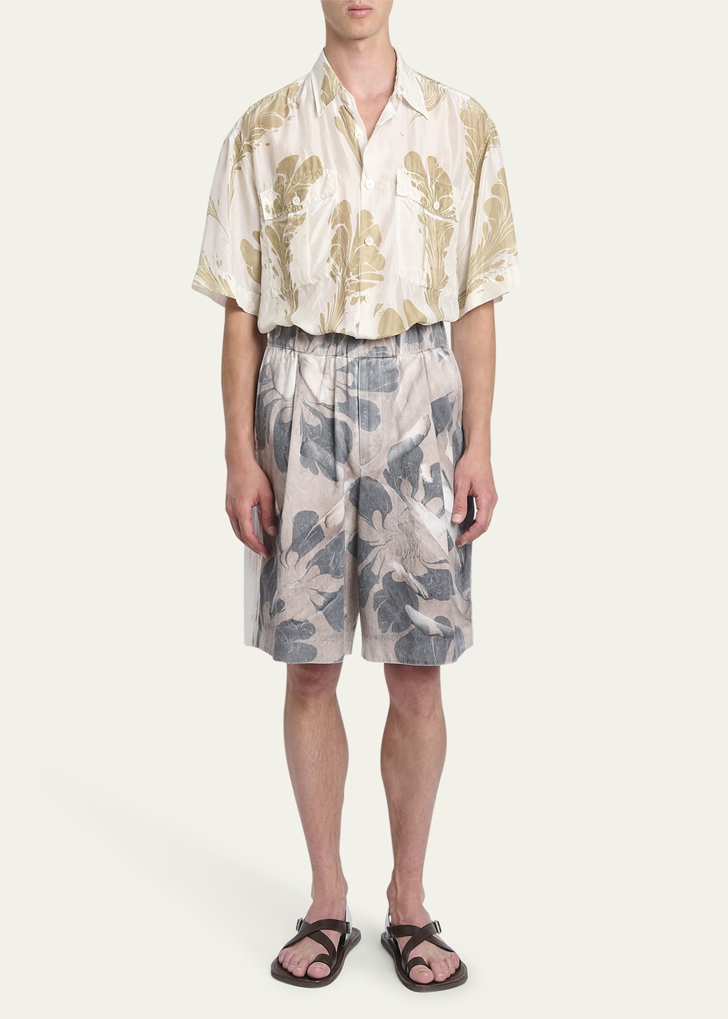 Men's Fern-Print Silk Sport Shirt - 2