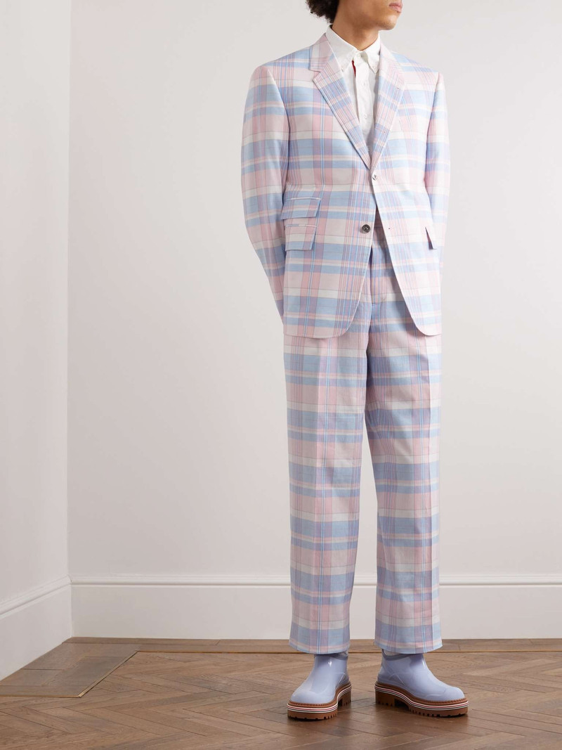 Thom Browne Straight-Leg Checked Cotton-Twill Suit Trousers outlook