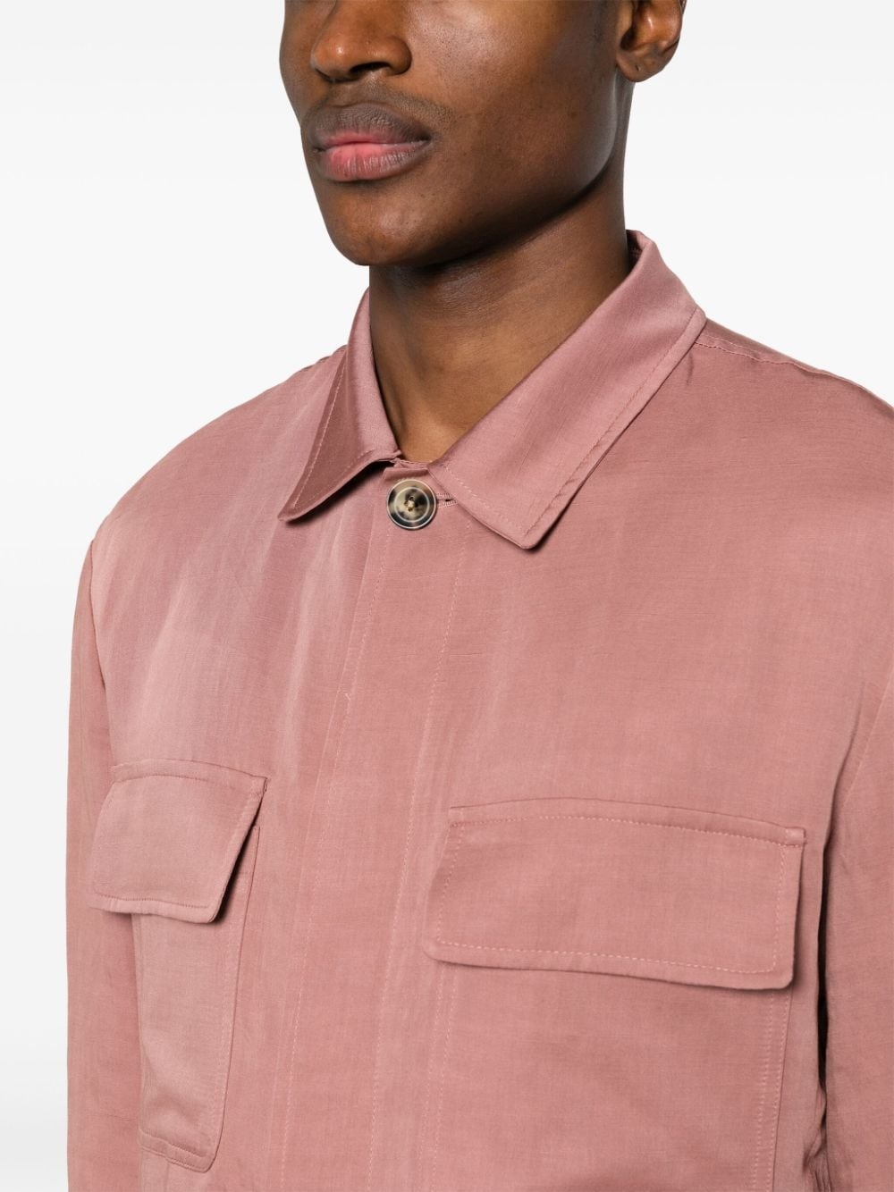 spread-collar shirt jacket - 5