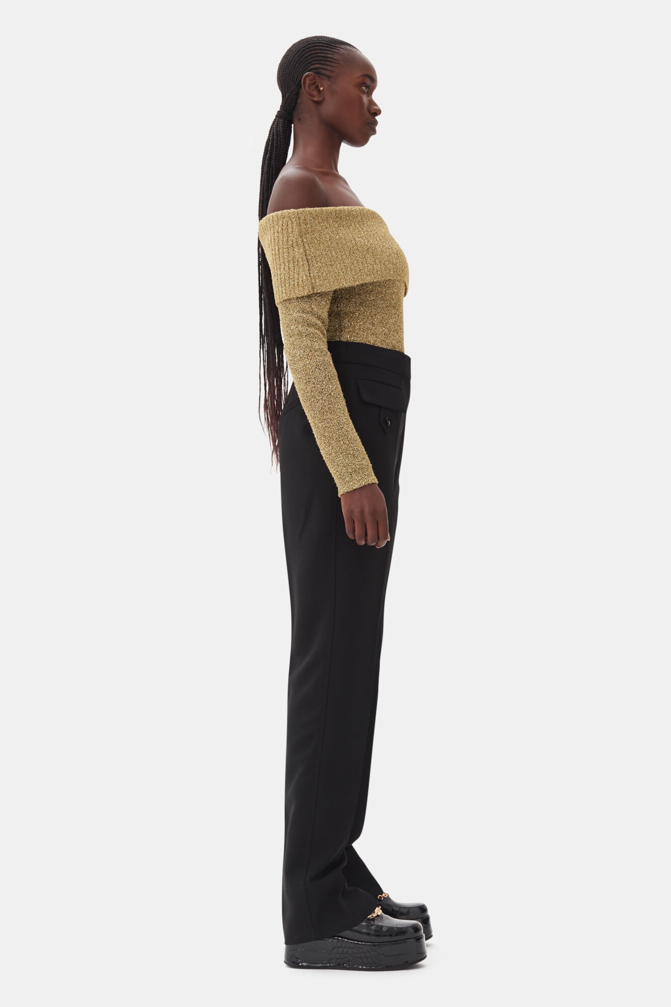 BLACK SUITING PANTS - 3