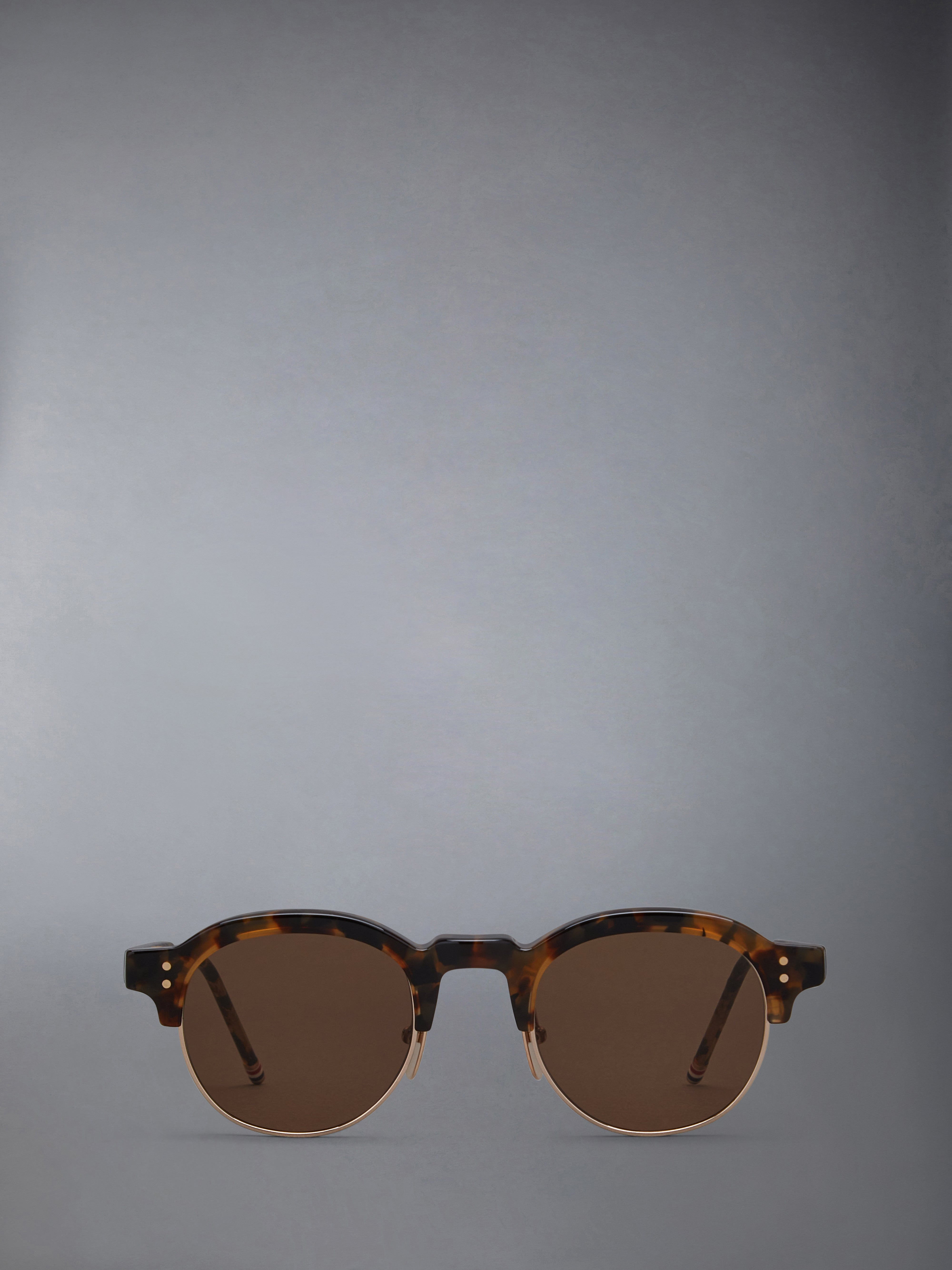 TOKYO TORTOISE AND 12K GOLD ACETATE AND TITANIUM OVAL SUNGLASSES - 1