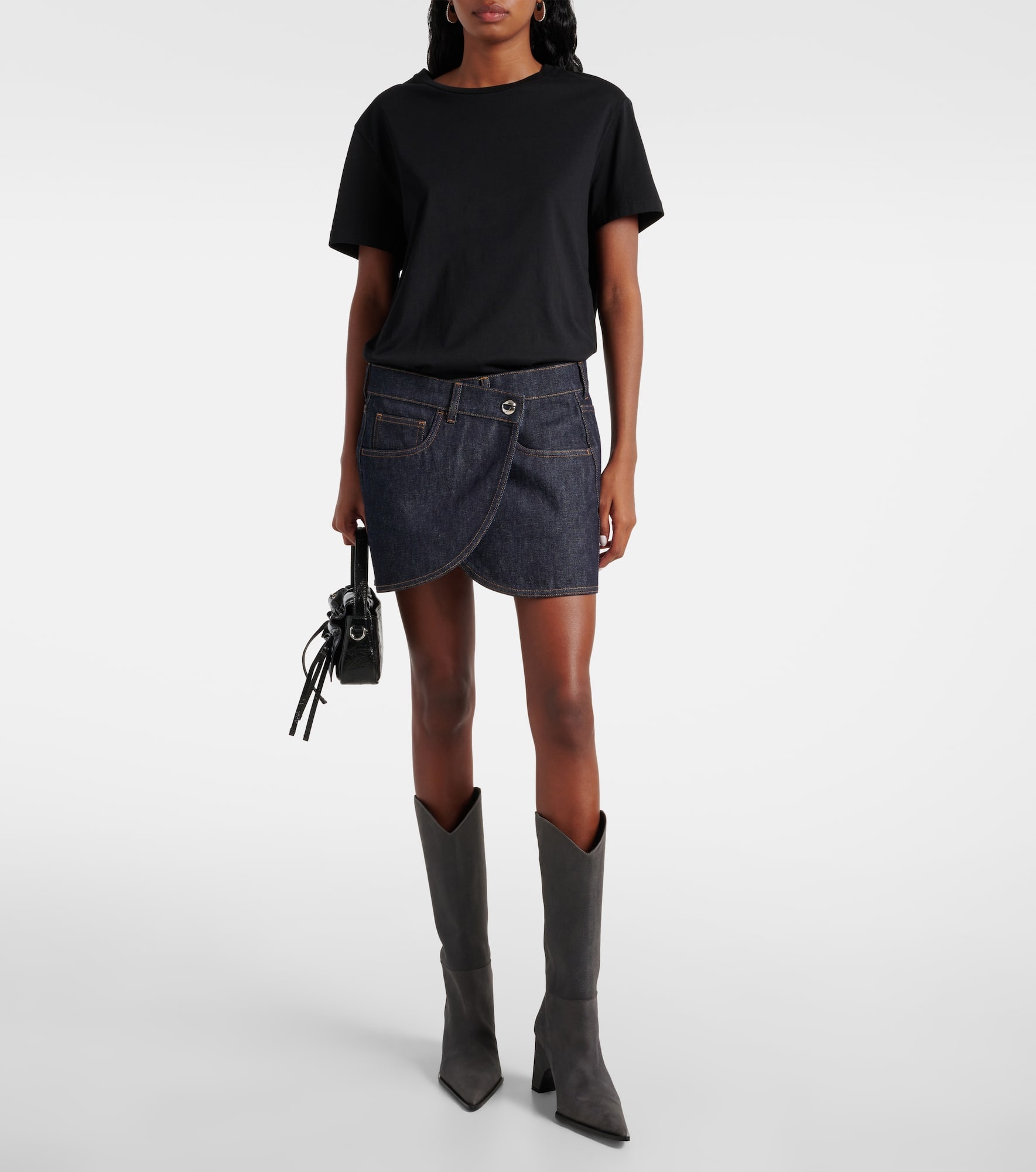 Asymmetric denim miniskirt - 2