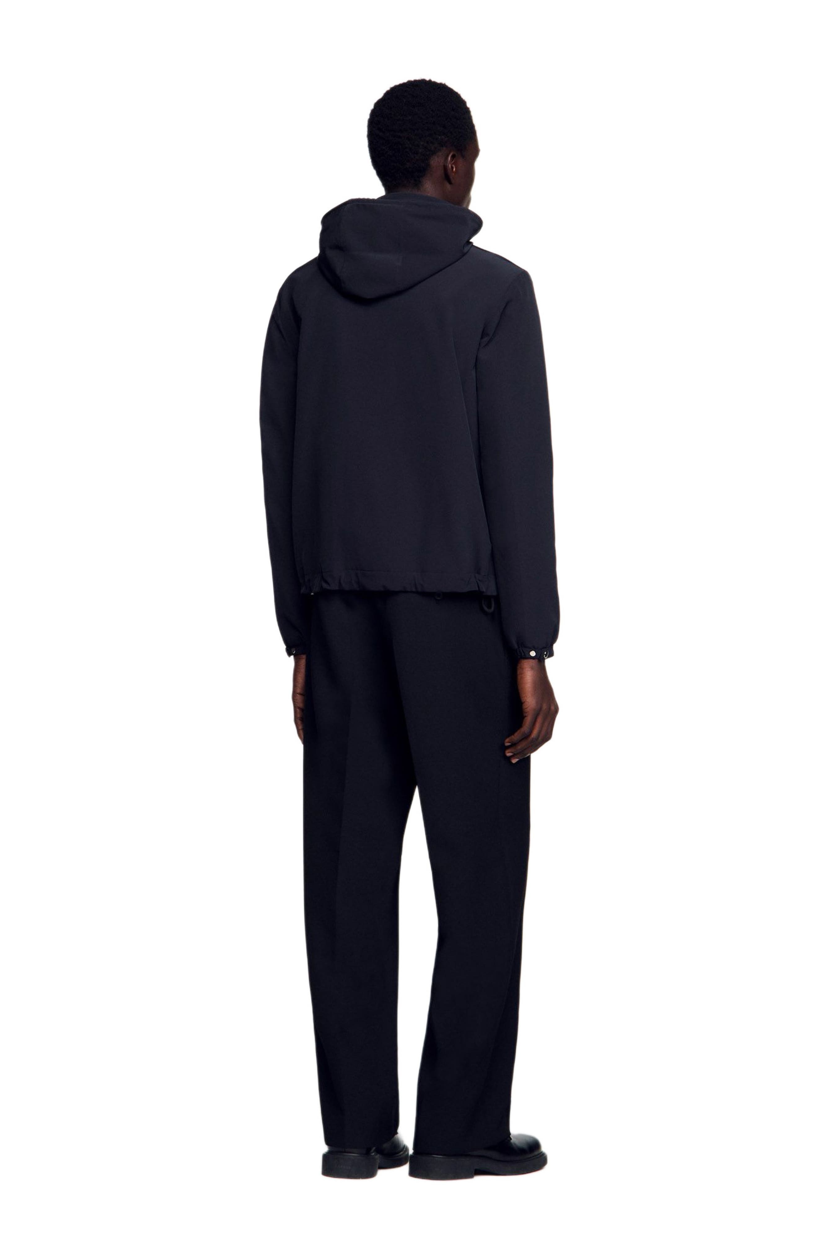 SANDRO Zip-up hooded jacket in Navy Blue at Nordstrom - 2