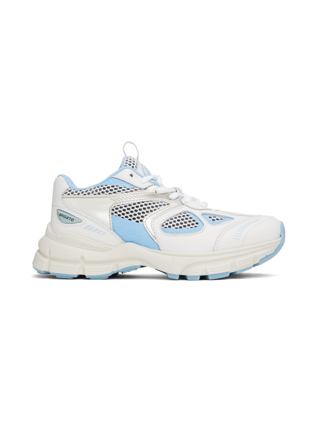 White & Blue Marathon Sneakers - 1