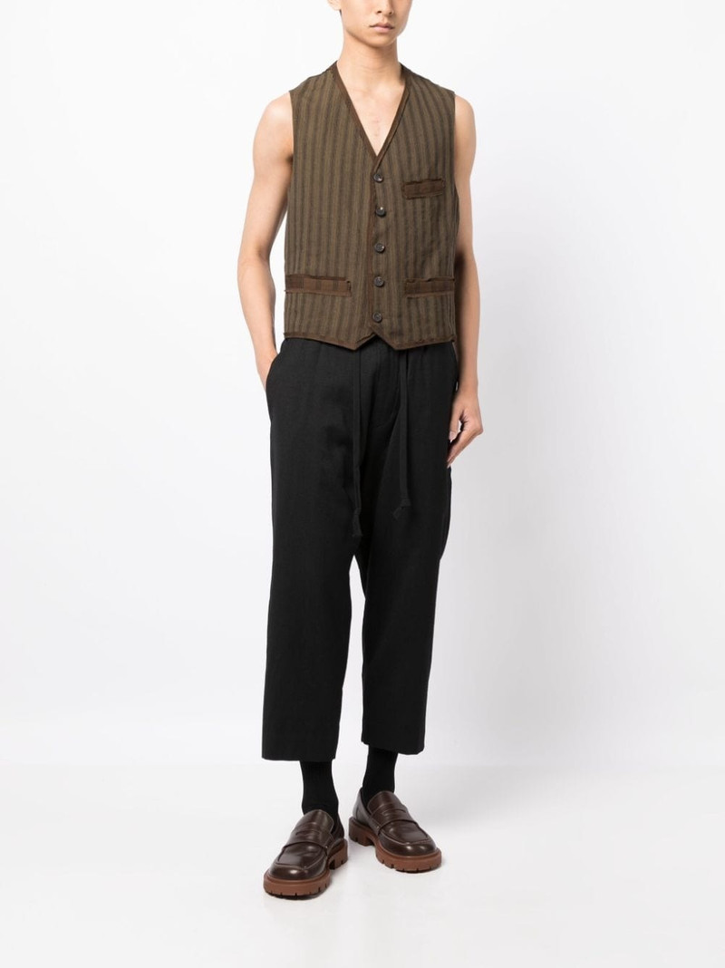 Ziggy Chen drop-crotch drawstring cropped trousers outlook