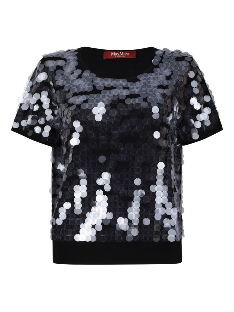sequin-embellished short-sleeve T-shirt 1