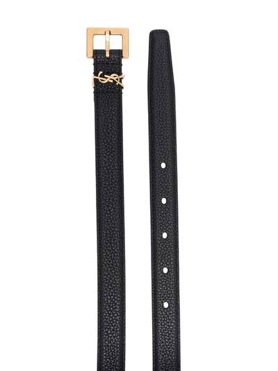 SAINT LAURENT monogram square-buckle belt outlook