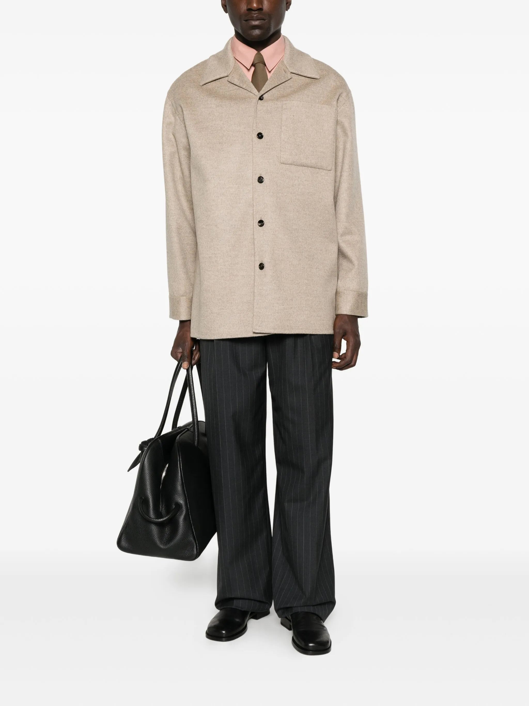 mélange-effect shirt jacket - 2