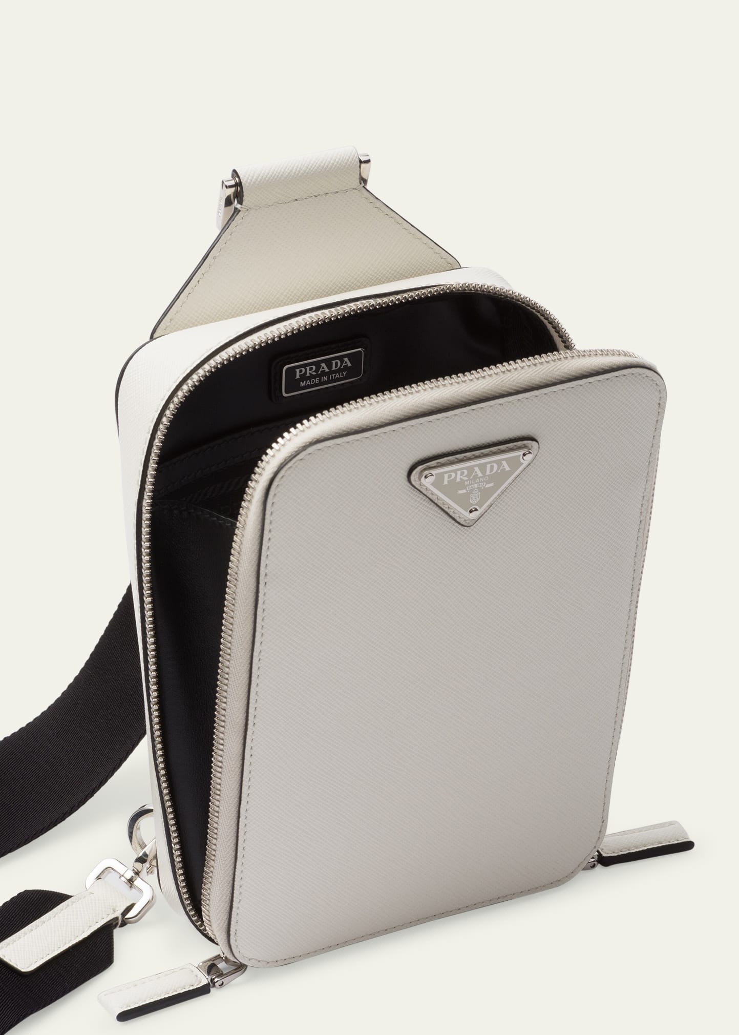 Men's Saffiano Leather Sling Backpack - 3
