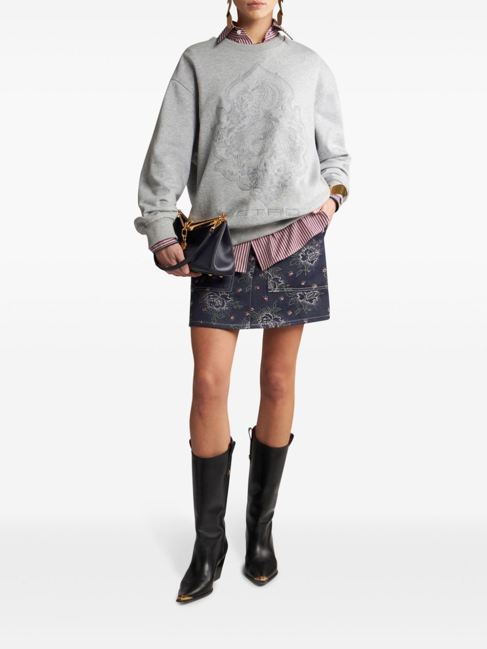 logo-embroidered cotton sweatshirt - 2