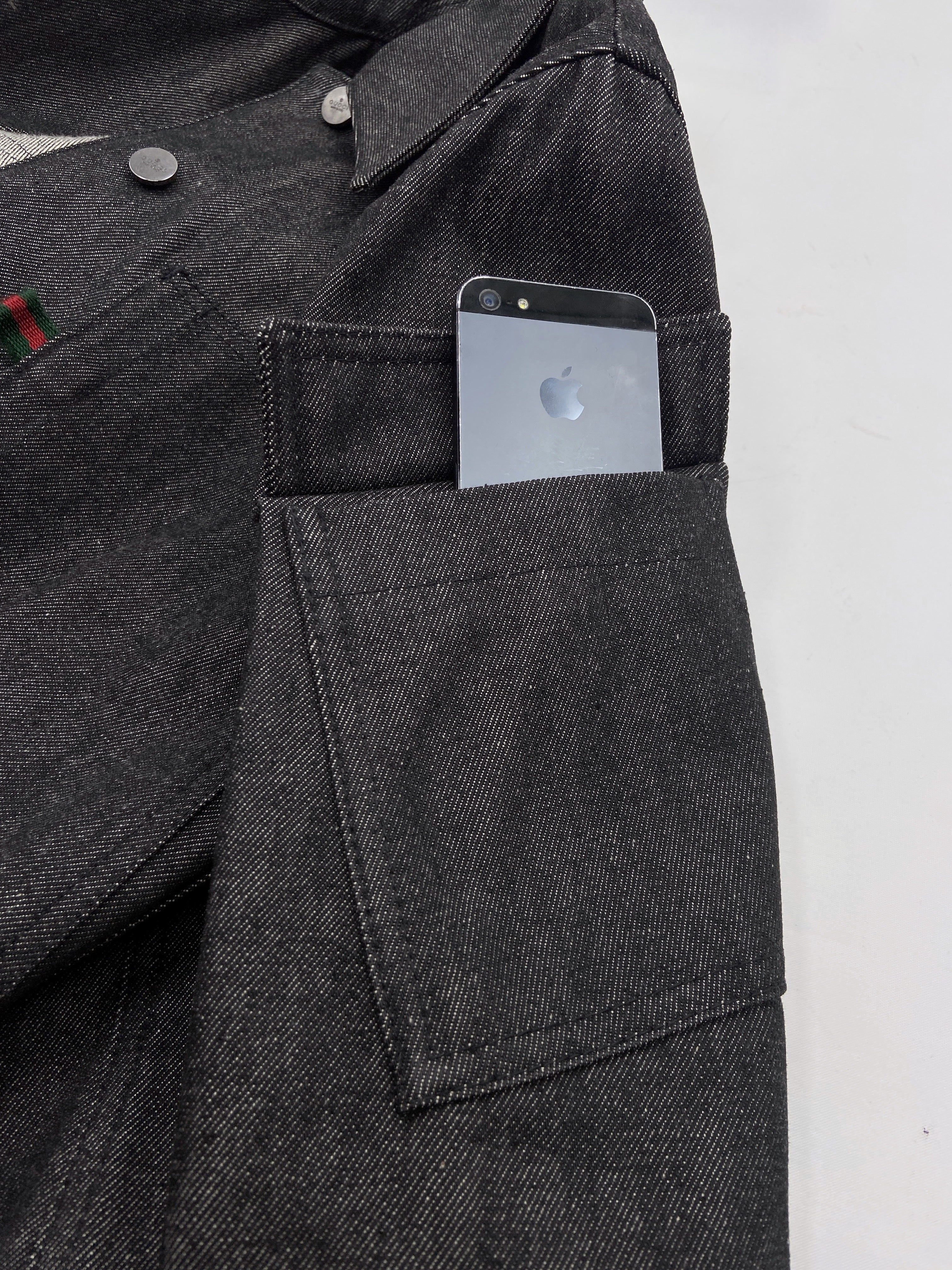 Gucci Fall 1999 Tom Ford Black Selvedge Denim Jacket 40 - 7