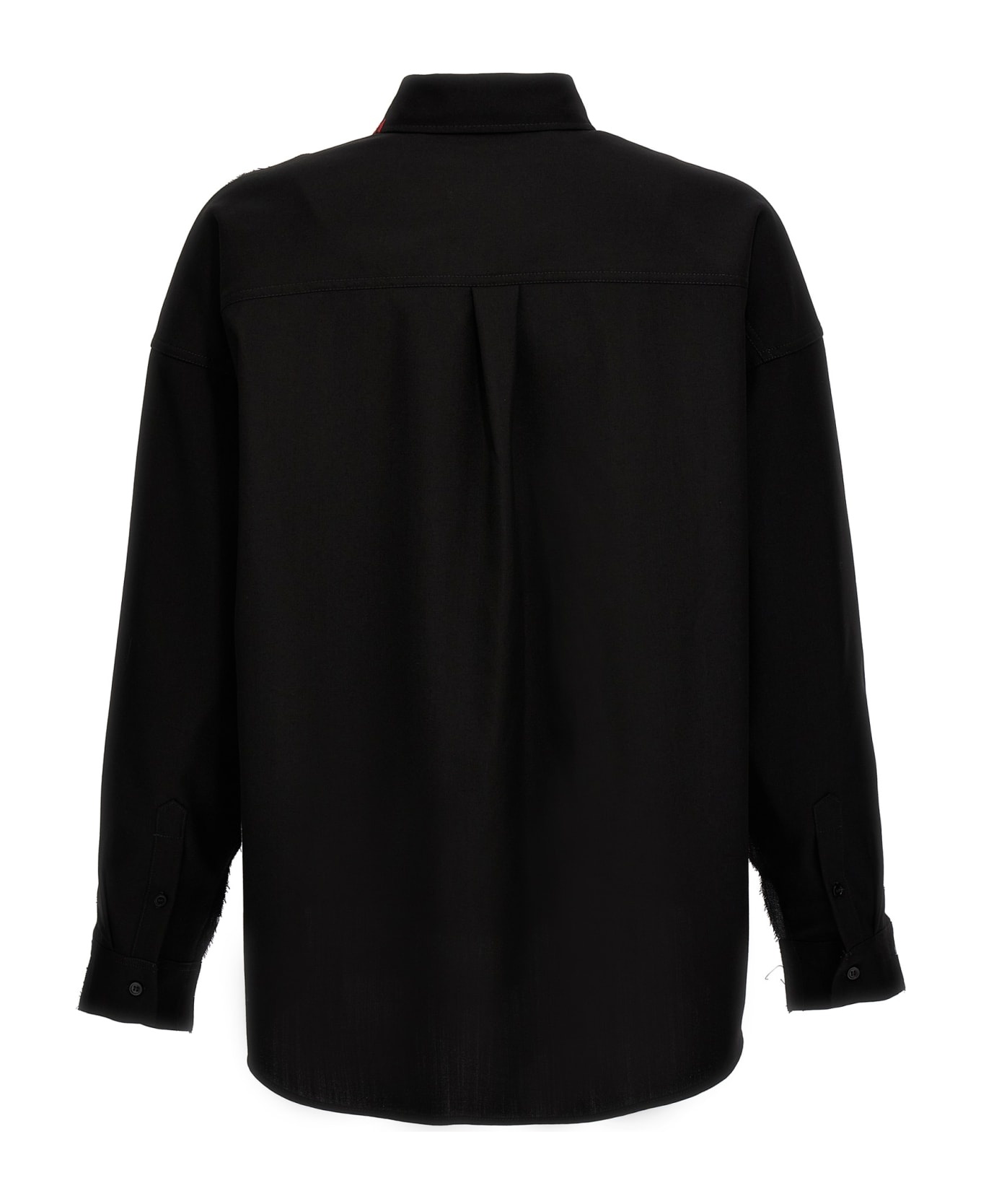 Cool Wool Shirt With Contrast Stitching - 2