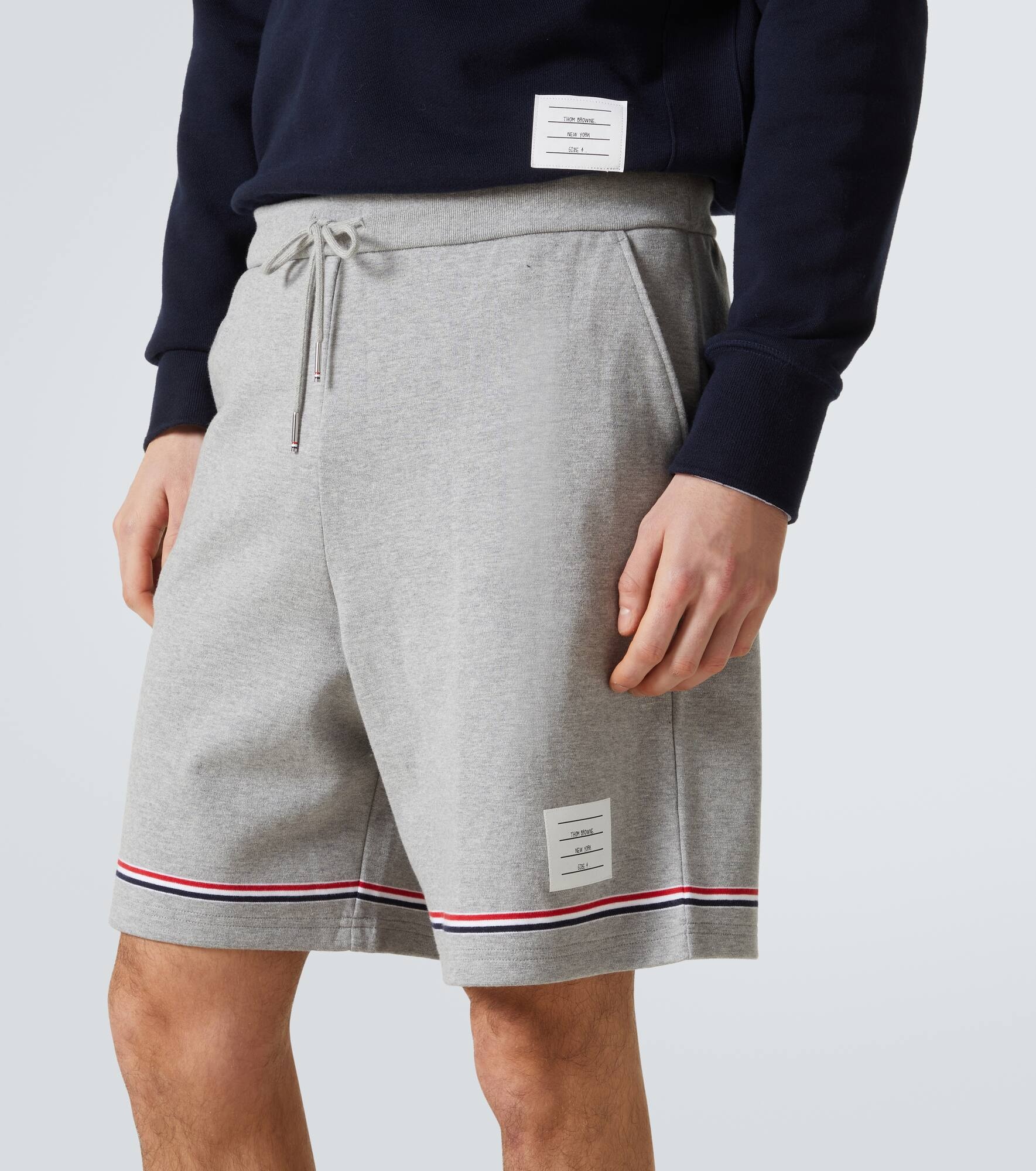 Striped mid-rise cotton shorts - 5