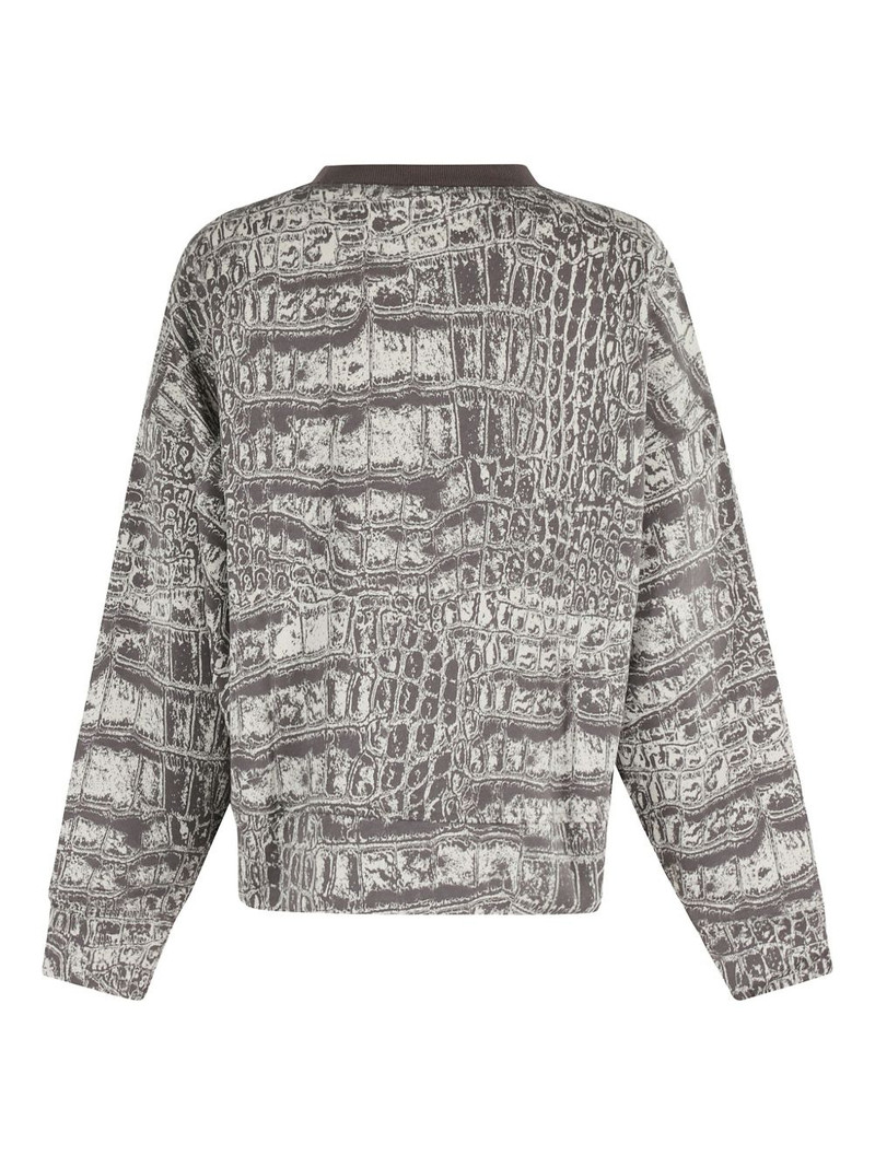 adidas crocodile-print crew-neck sweatshirt outlook