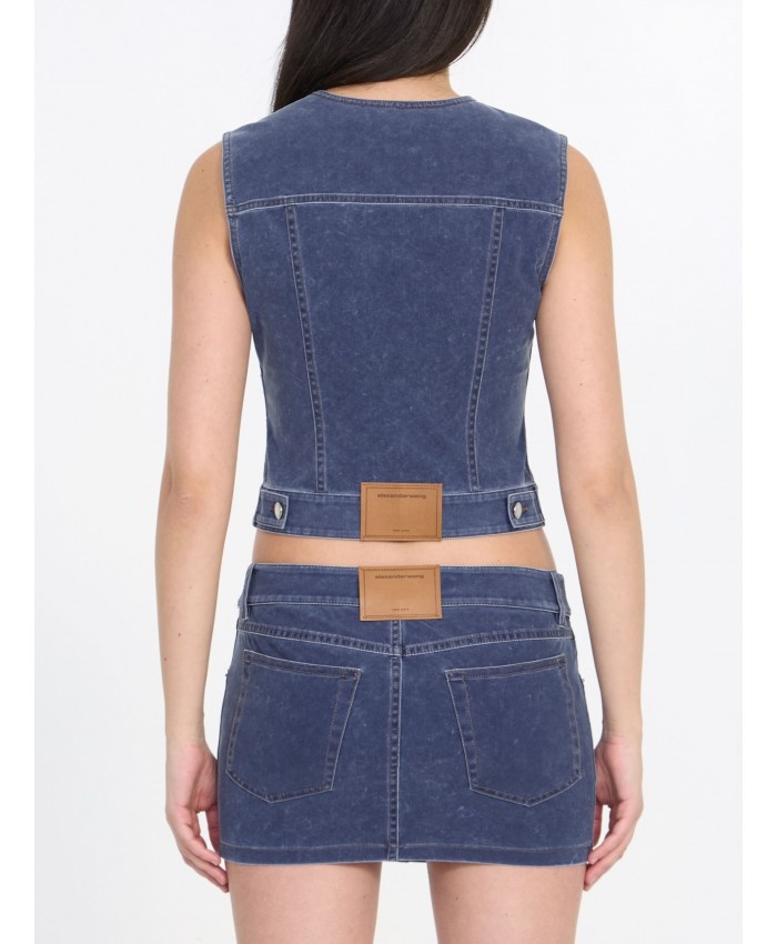 Vest in denim trompe-l'oeil - 3