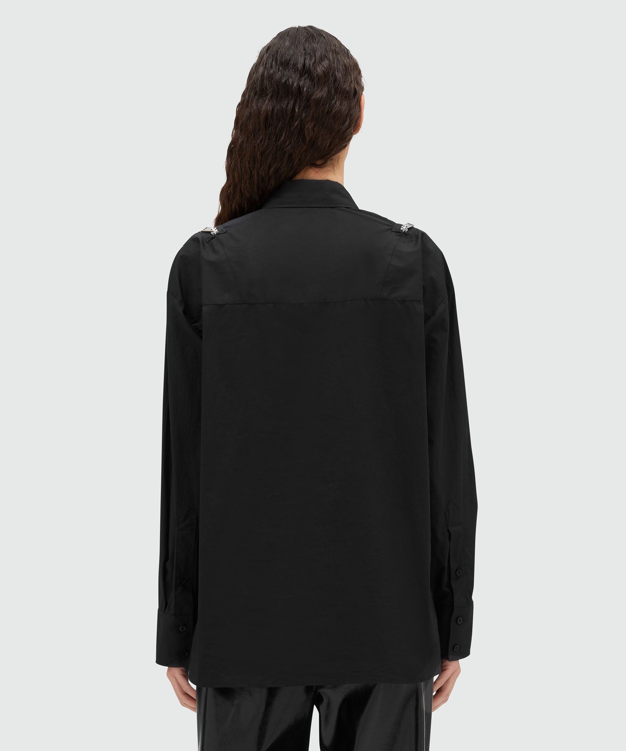 Poplin shirt with zippers - 3