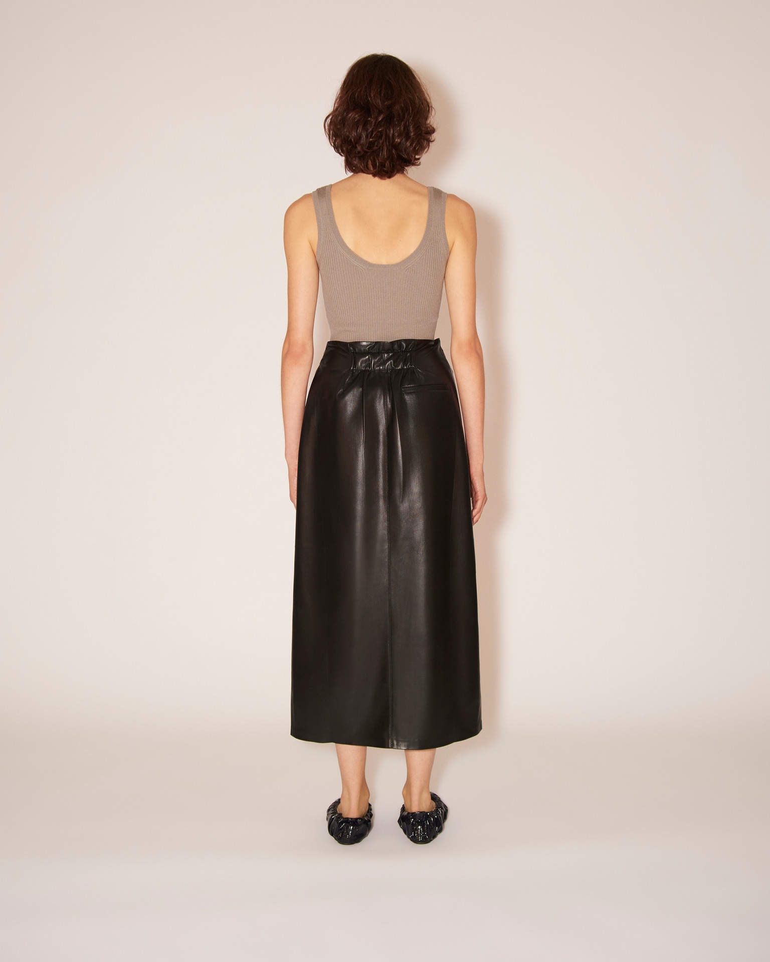 AMAS - OKOBOR™ alt-leather sarong skirt - Black - 5