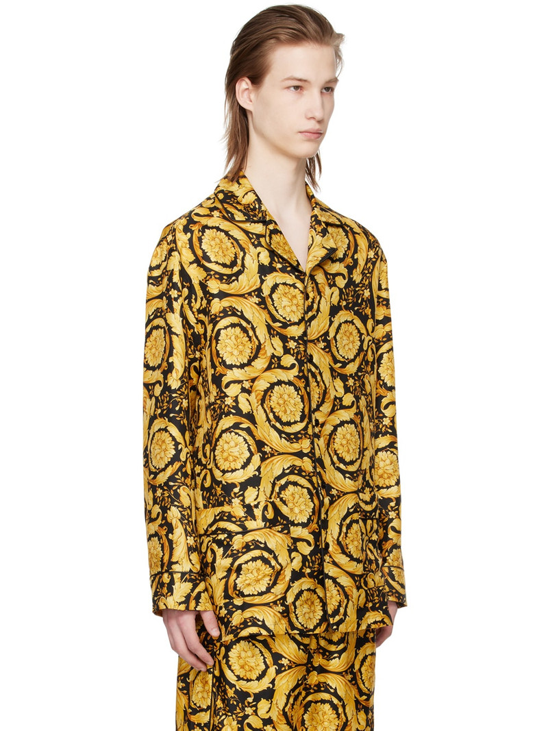 Black & Yellow Barocco Pyjama Shirt 2