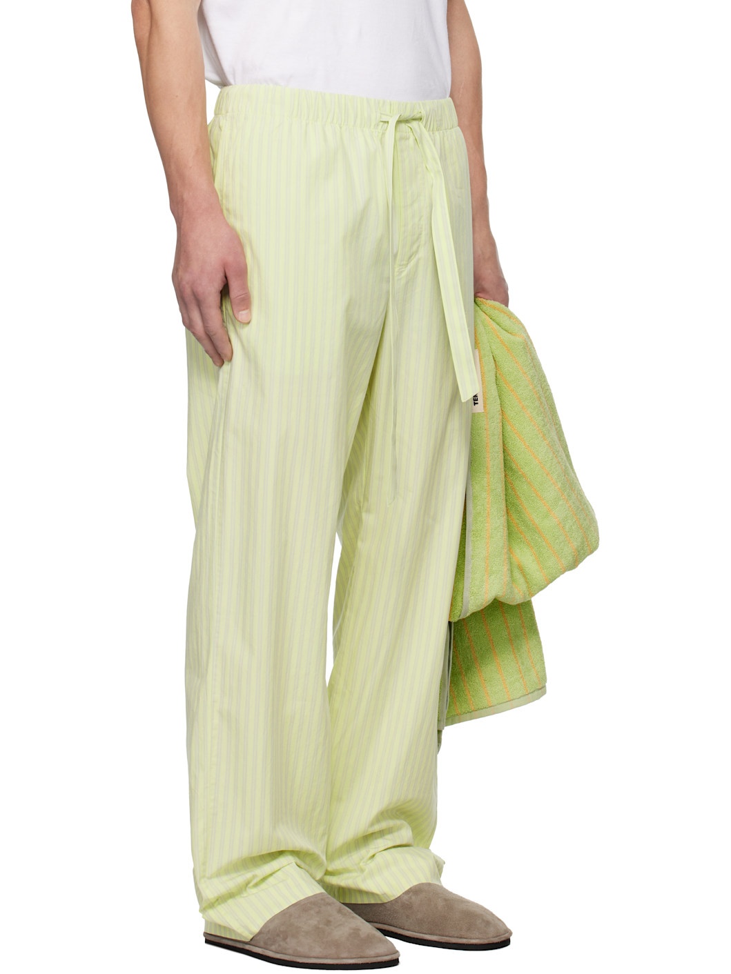 SSENSE Exclusive Green AURALEE Edition Cotton Poplin Pyjama Pants - 2