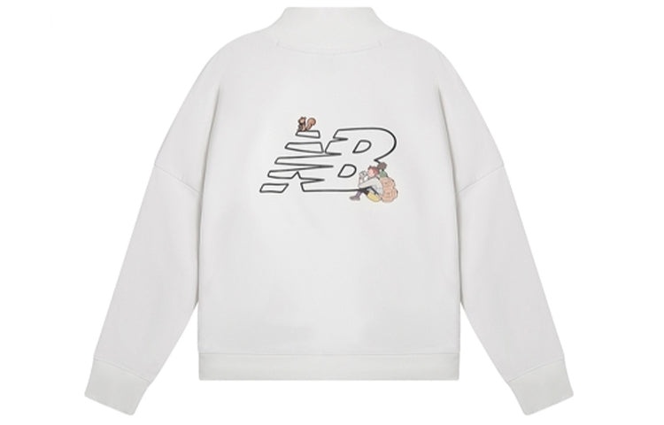 (WMNS) New Balance x JHI Logo Printed Pullover 'White Black' NCA89012-IV - 2