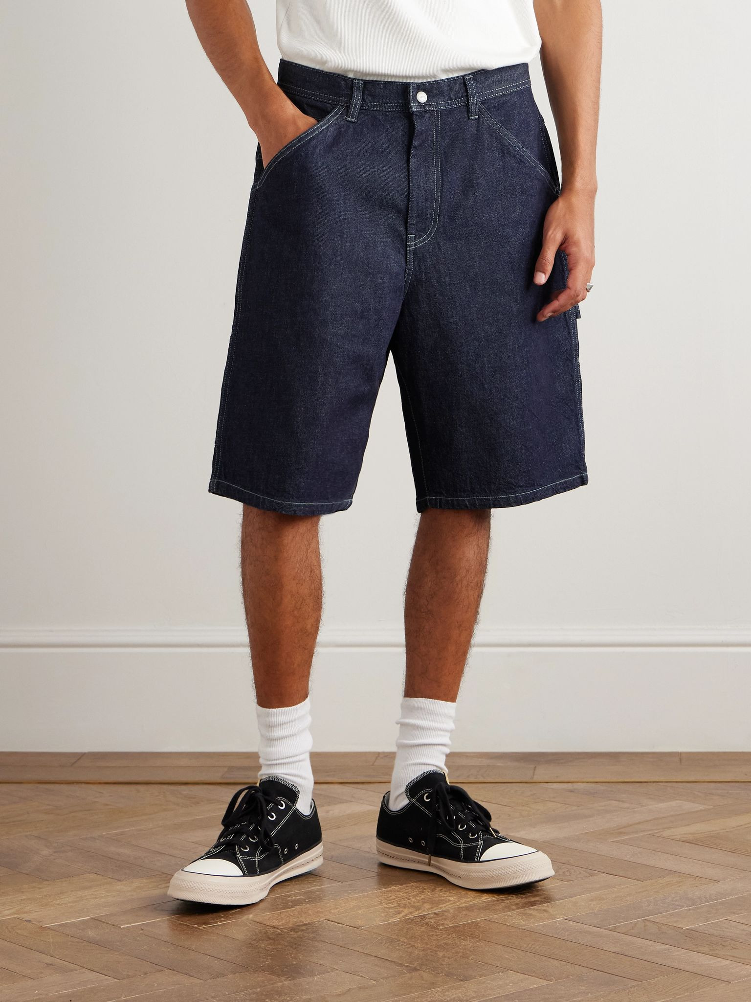 Straight-Leg Denim Shorts Indigo - 3
