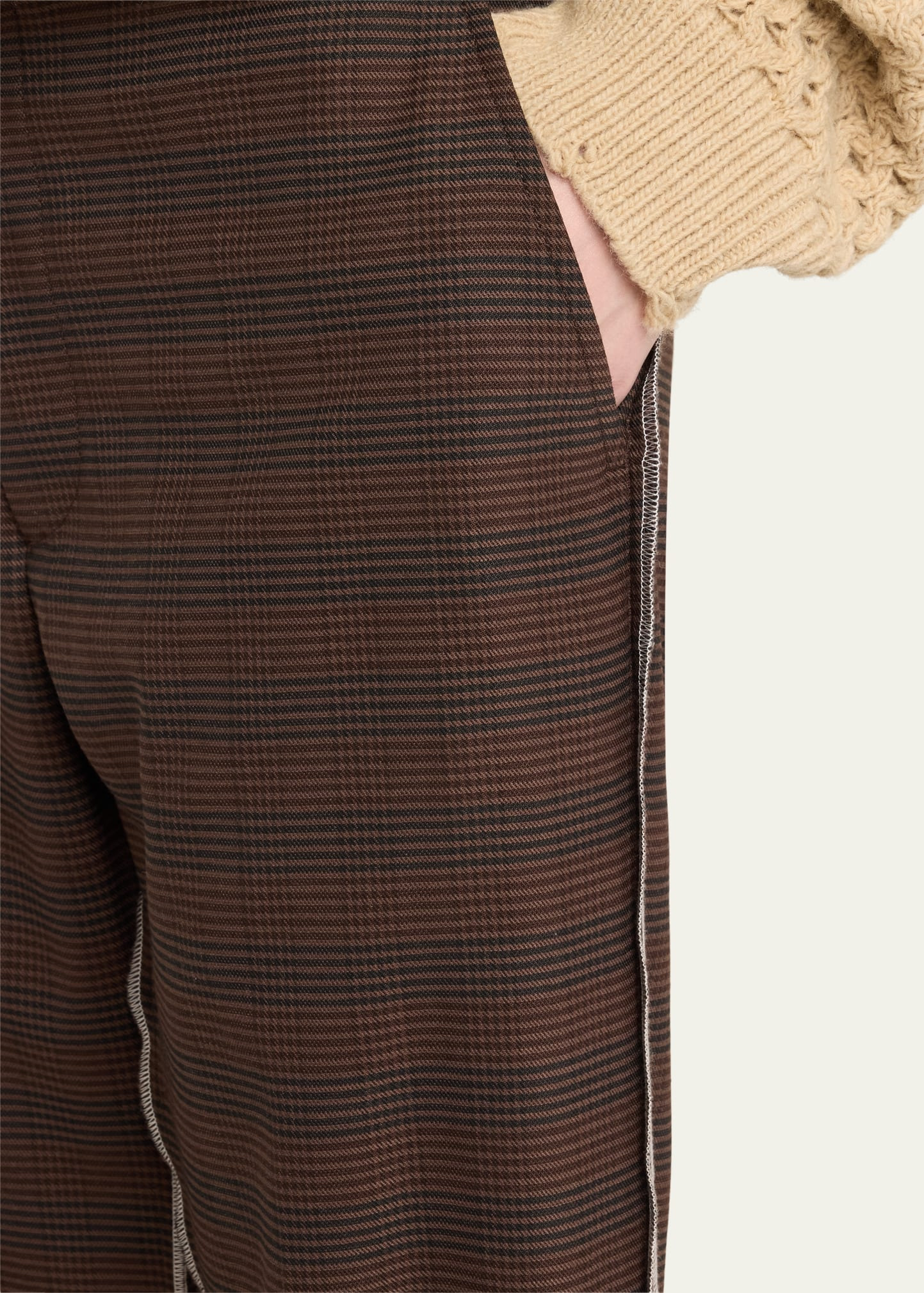 Cuffed Plaid Pants - 5