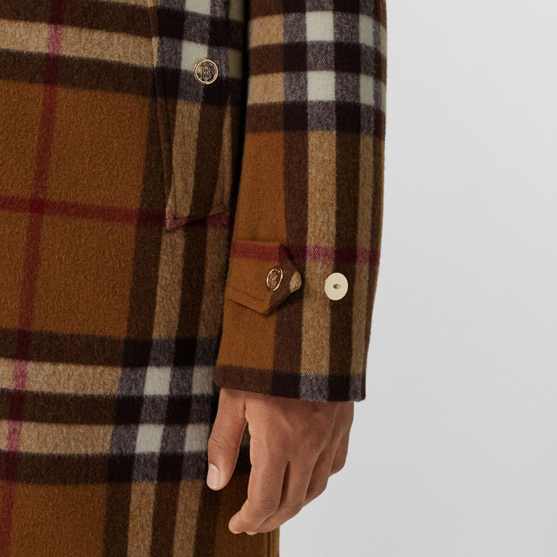 Double-faced Check Wool Car Coat 6