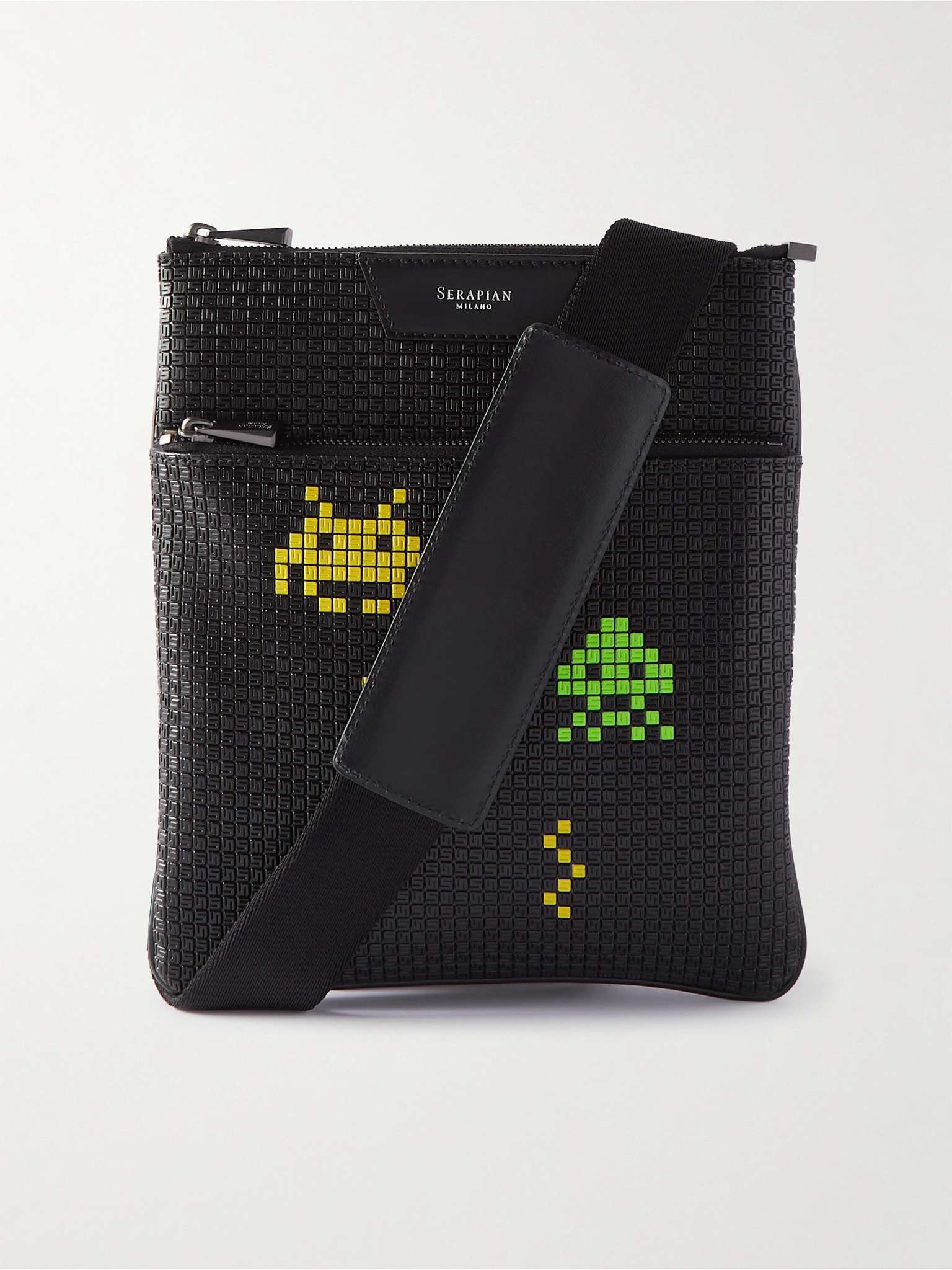 Serapian 4-Card Holder in Stepan, Man, Space Invaders Black