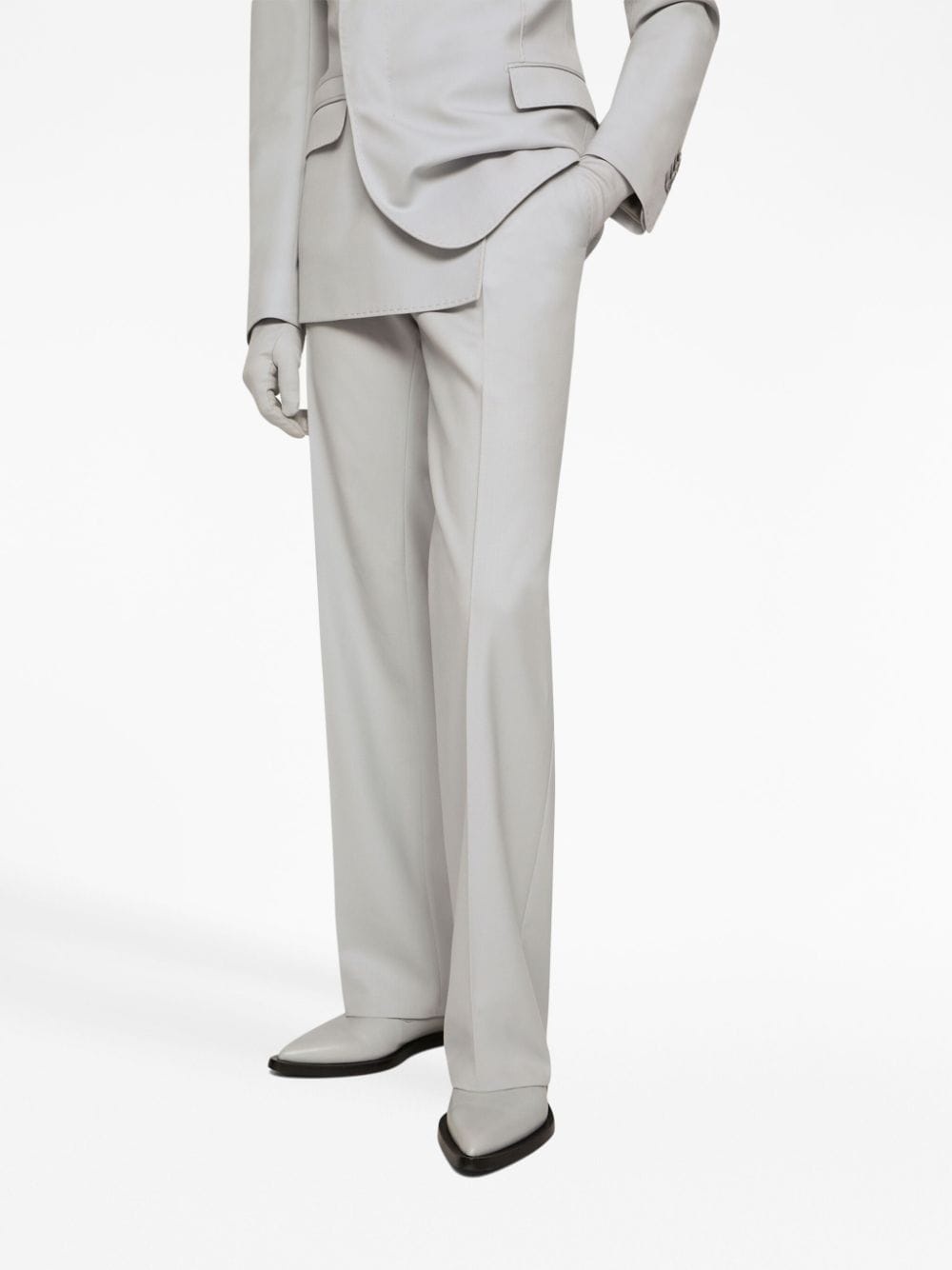 pressed-crease tailored-cut trousers - 3